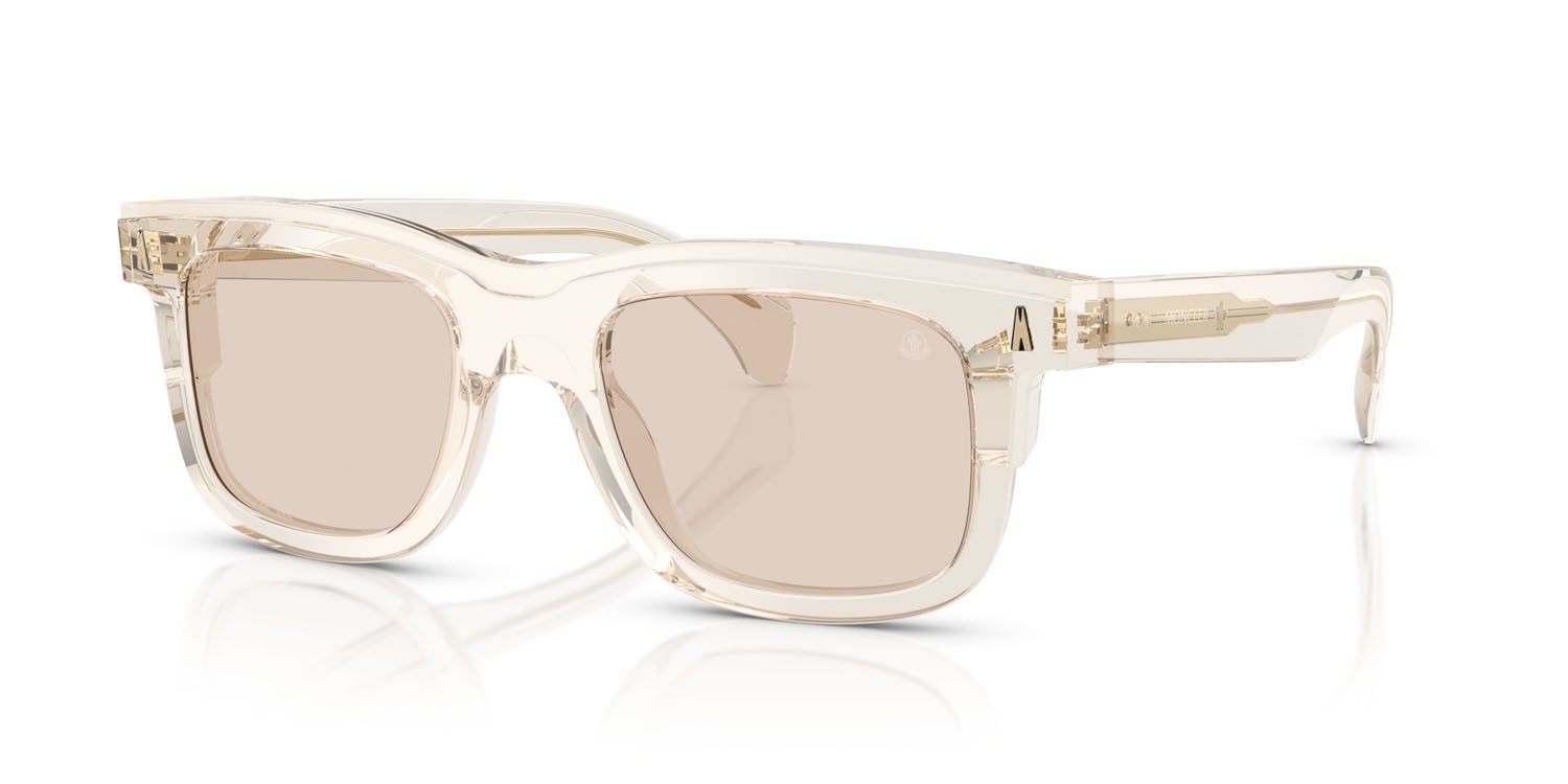 Occhiali da sole Moncler Claro ME 6004 (3003M4) colore burro trasparente forma quadrato lenti photo brown to dark brown