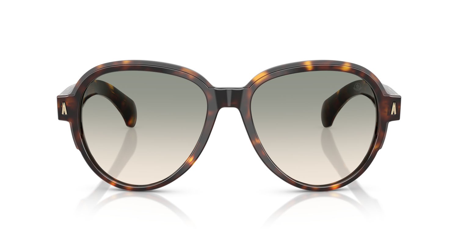 Occhiali da sole Moncler Swanspan ME 6005 (30022A) colore tartarugato marrone forma aviator lenti marrone chiaro sfumato verde chiaro