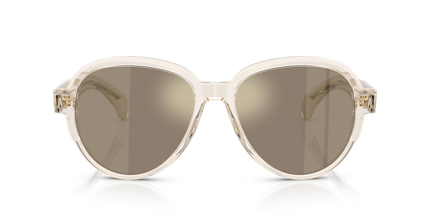 Occhiali da sole Moncler Swanspan ME 6005 (30035A) colore burro trasparente forma aviator lenti grigio a specchio