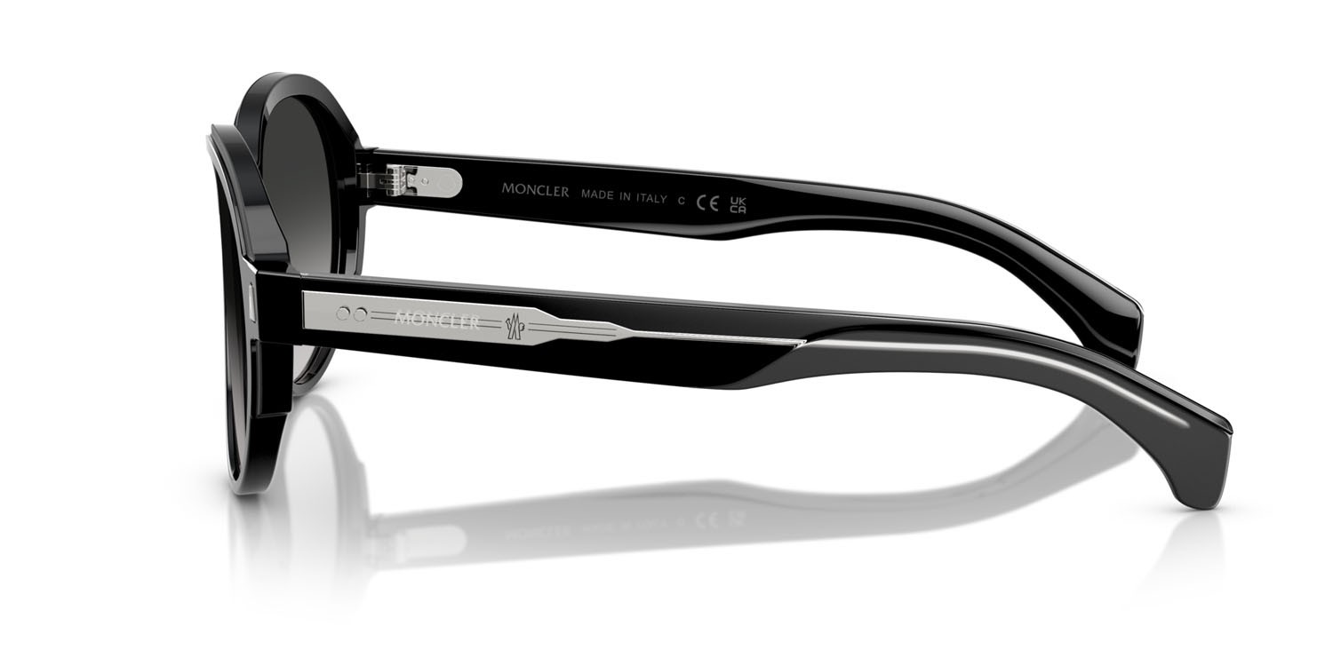 Sonnenbrillen Moncler Swanspan ME 6005F (30013C) farbe nero lucido form aviator gläser grigio sfumato