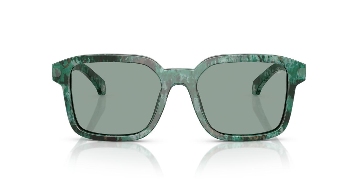 Occhiali da sole Moncler Quaderna ME 6006 (301282) colore havana verde forma quadrato lenti verde petrolio