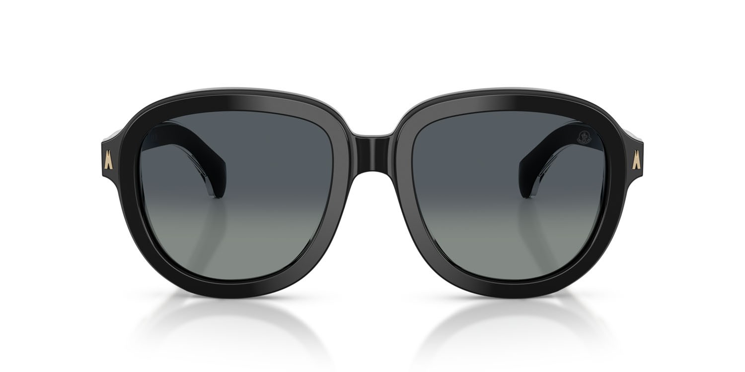 Occhiali da sole Moncler Cirsee ME 6007U (30013C) colore nero lucido forma aviator lenti grigio sfumato