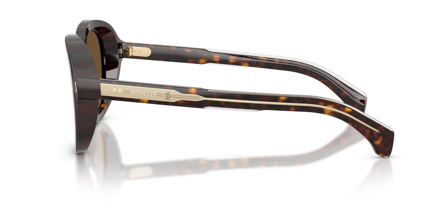 Occhiali da sole Moncler Cirsee ME 6007U (300273) colore havana scuro lucido forma aviator lenti marrone tinta unita