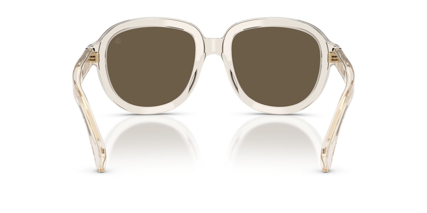 Occhiali da sole Moncler Cirsee ME 6007U (30035A) colore burro lucido trasparente forma aviator lenti mirror brown gold