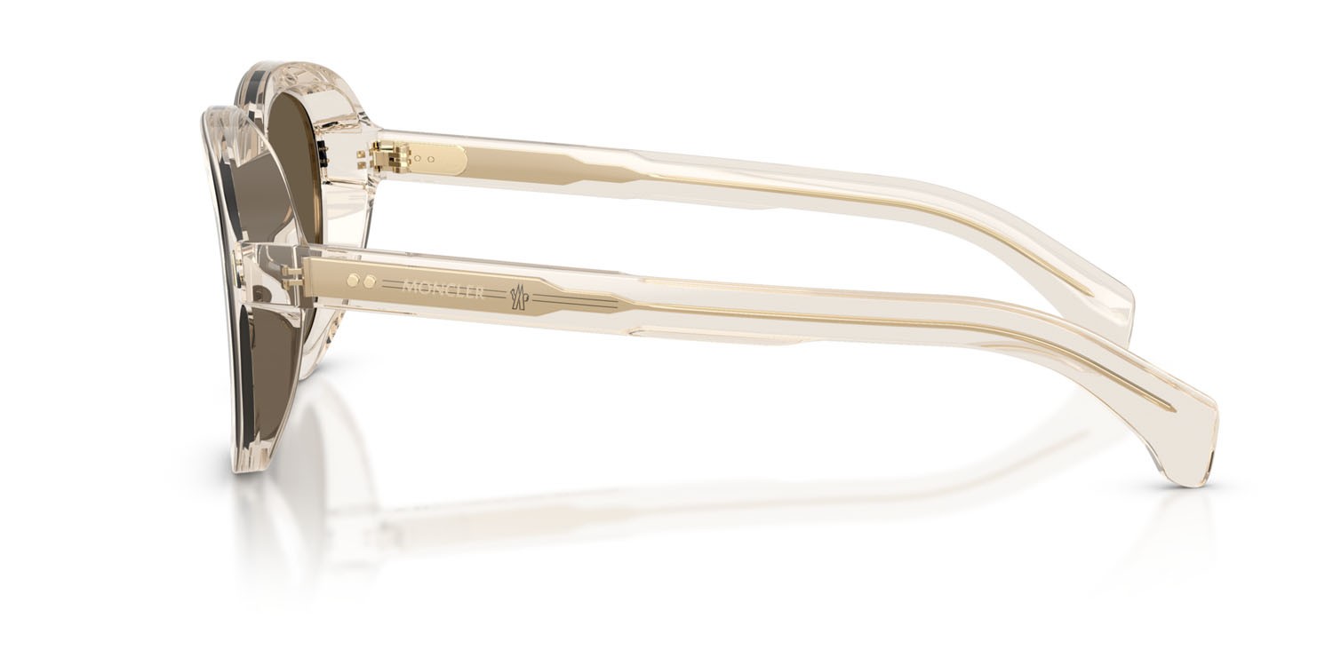 Occhiali da sole Moncler Cirsee ME 6007U (30035A) colore burro lucido trasparente forma aviator lenti mirror brown gold