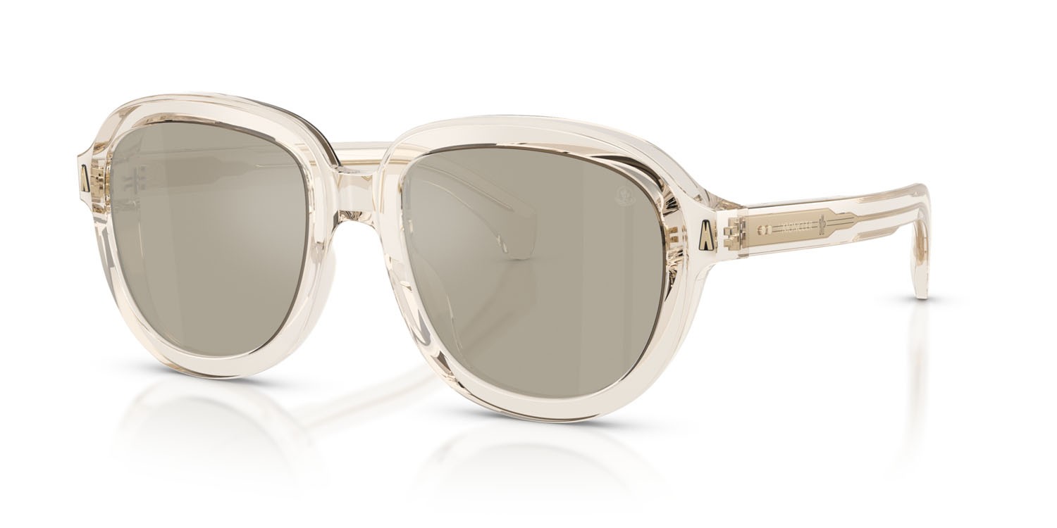 Occhiali da sole Moncler Cirsee ME 6007U (30035A) colore burro lucido trasparente forma aviator lenti mirror brown gold