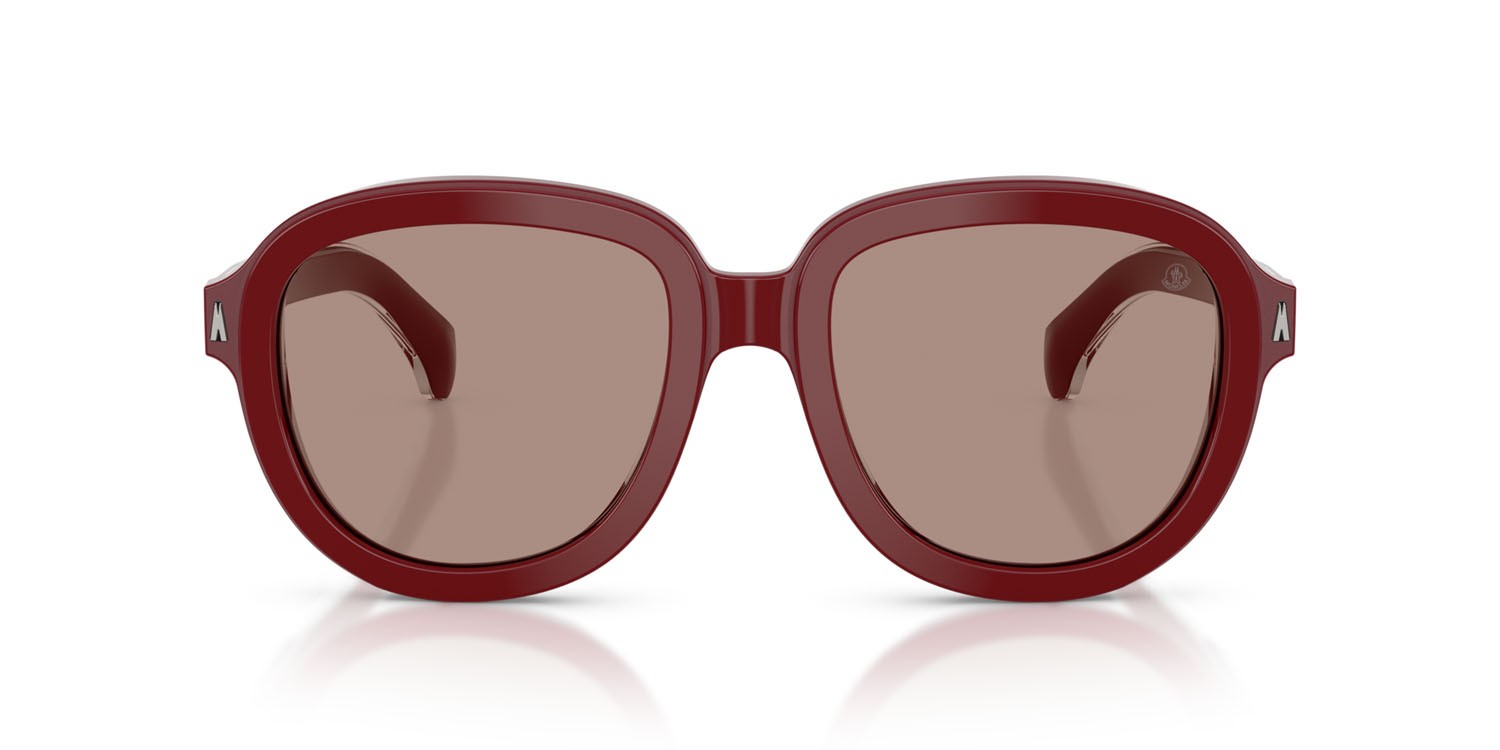 Occhiali da sole Moncler Cirsee ME 6007U (301675) colore bordeaux lucido forma aviator lenti rosso scuro tinta unita