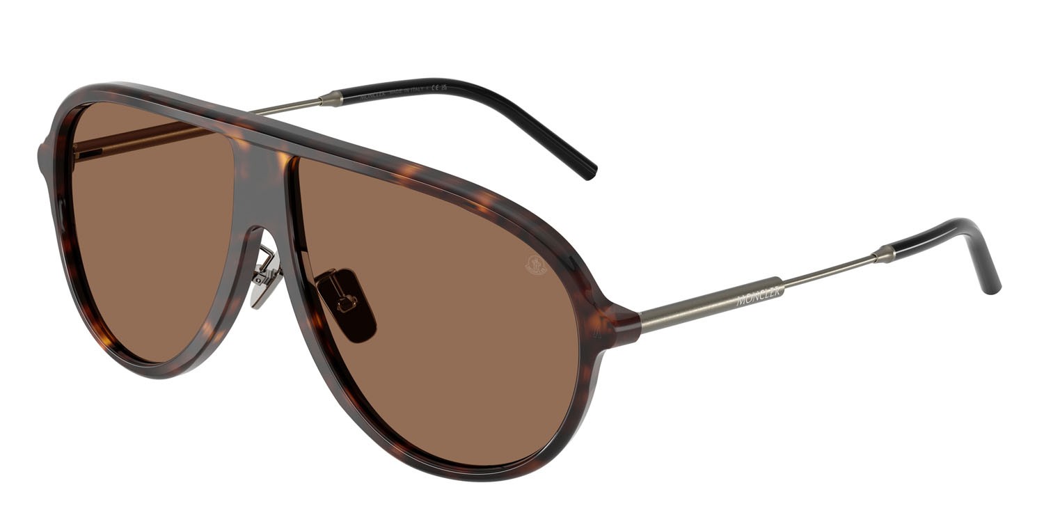 Occhiali da sole Moncler Glyde ME 6009 (300273) colore havana lucido forma aviator lenti marrone tinta unita