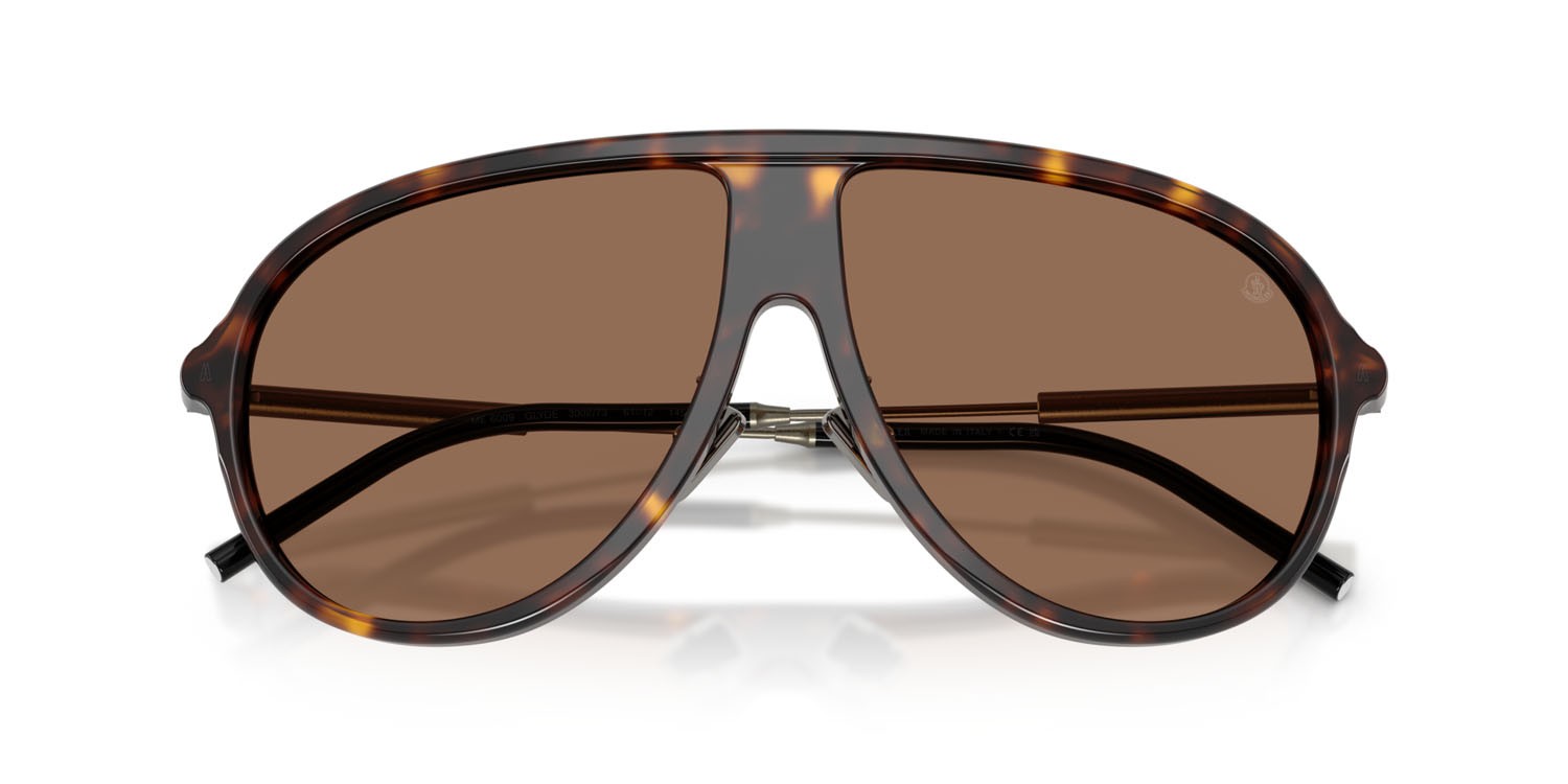 Occhiali da sole Moncler Glyde ME 6009 (300273) colore havana lucido forma aviator lenti marrone tinta unita