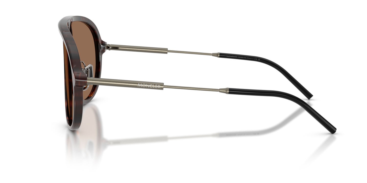 Occhiali da sole Moncler Glyde ME 6009 (300273) colore havana lucido forma aviator lenti marrone tinta unita