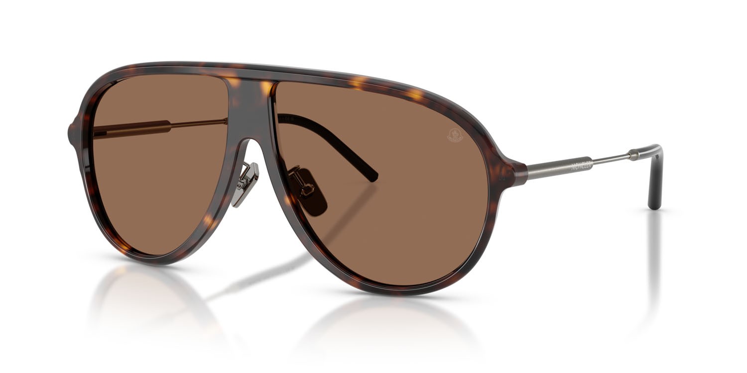Occhiali da sole Moncler Glyde ME 6009 (300273) colore havana lucido forma aviator lenti marrone tinta unita
