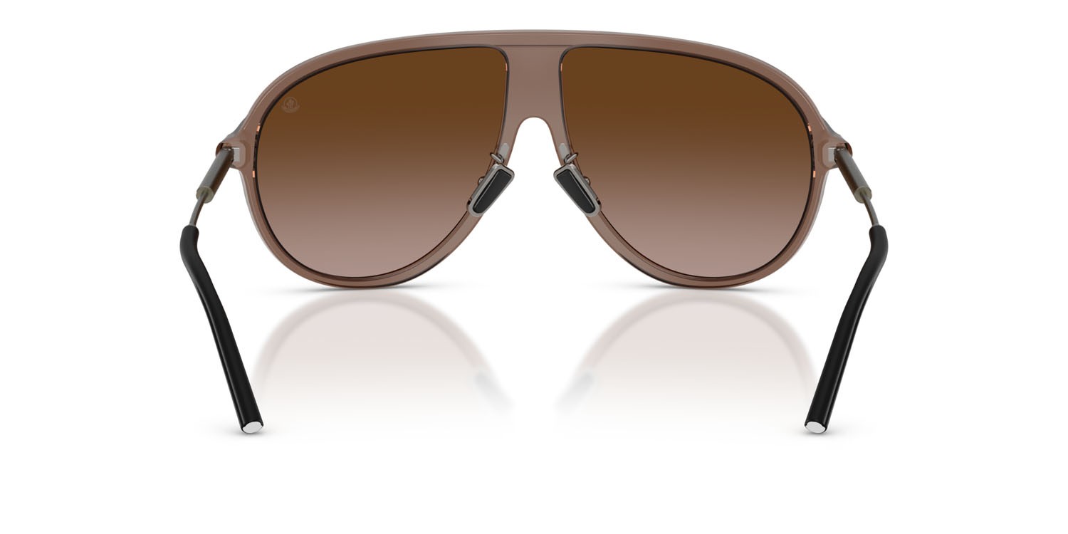 Occhiali da sole Moncler Glyde ME 6009 (301813) colore marrone trasparente lucido forma aviator lenti marrone sfumato