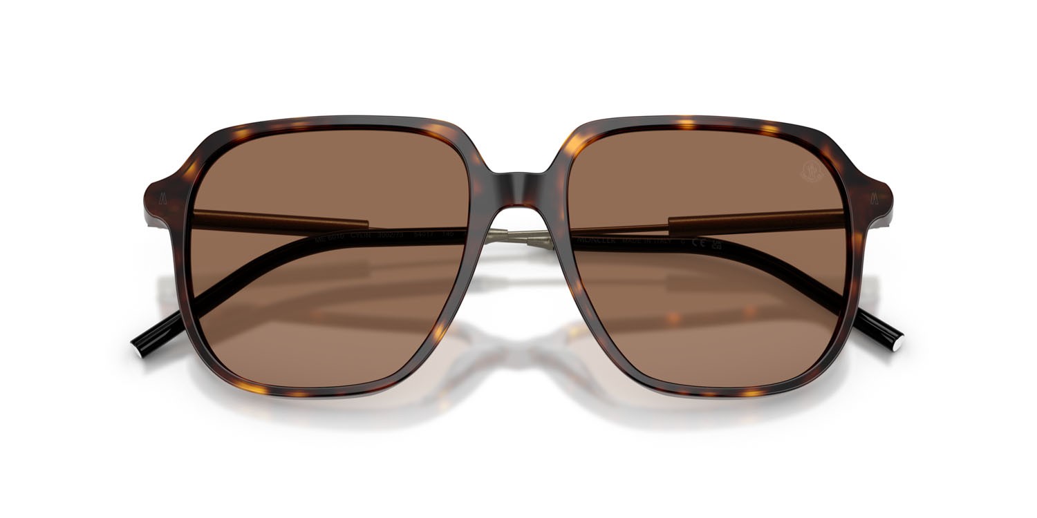 Occhiali da sole Moncler Cylin ME 6010 (300273) colore havana lucido forma aviator lenti marrone tinta unita