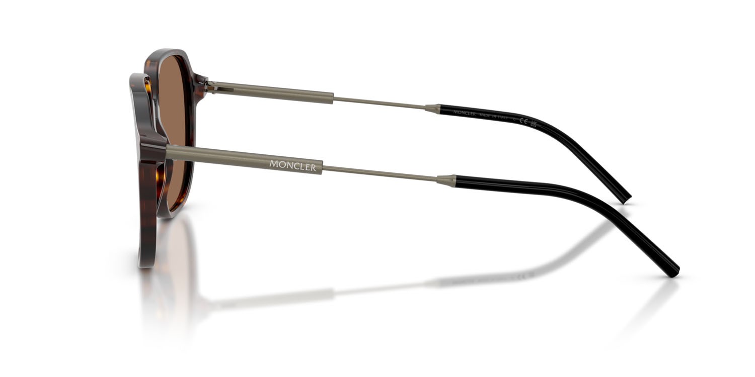 Occhiali da sole Moncler Cylin ME 6010 (300273) colore havana lucido forma aviator lenti marrone tinta unita