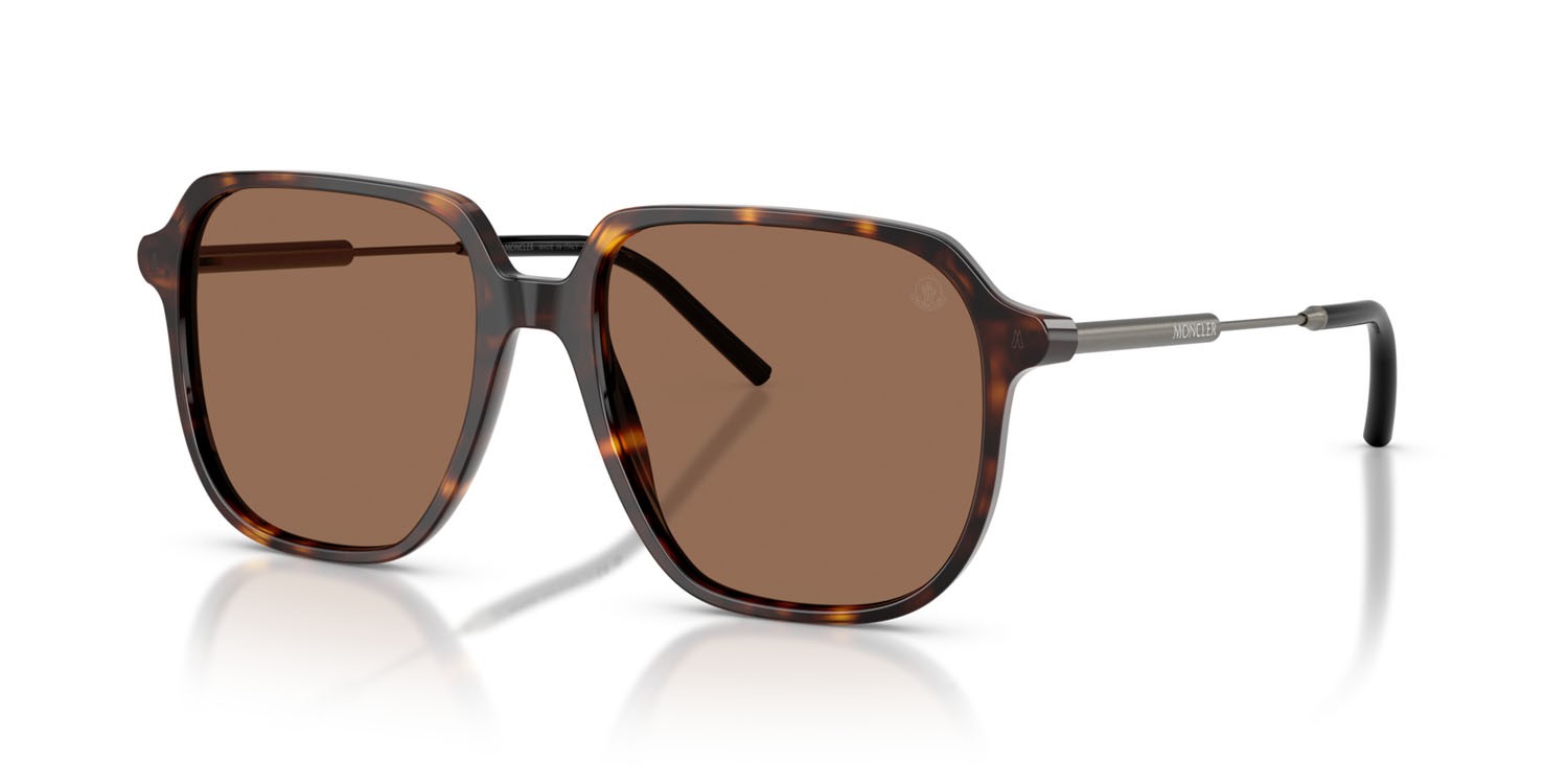 Occhiali da sole Moncler Cylin ME 6010 (300273) colore havana lucido forma aviator lenti marrone tinta unita