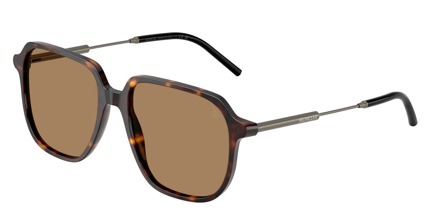 Sunglasses Moncler Cylin ME 6010 (3002M4) color havana lucido shape aviator lenses marrone tinta unita