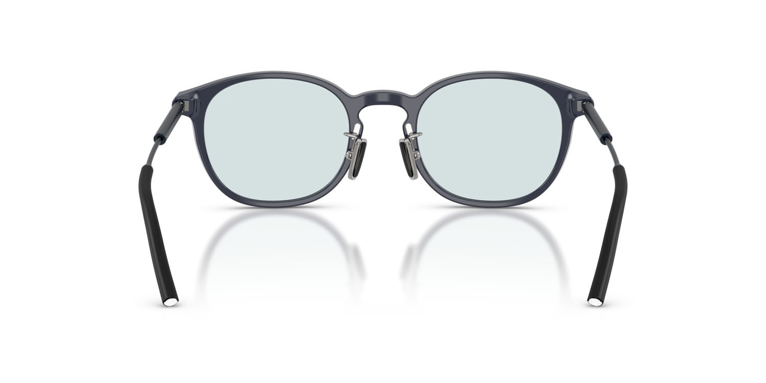 Occhiali da sole Moncler Barbb ME 6011D (301T72) colore blu scuro brillante forma rotondo lenti transition blu scuro tinta unita