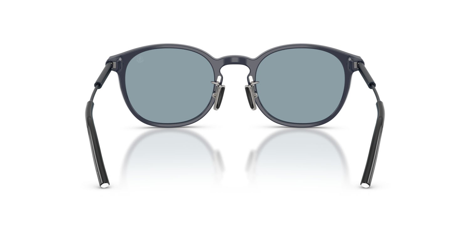 Sunglasses Moncler Barbb ME 6011D (302072) color blu scuro brillante shape round lenses blu tinta unita