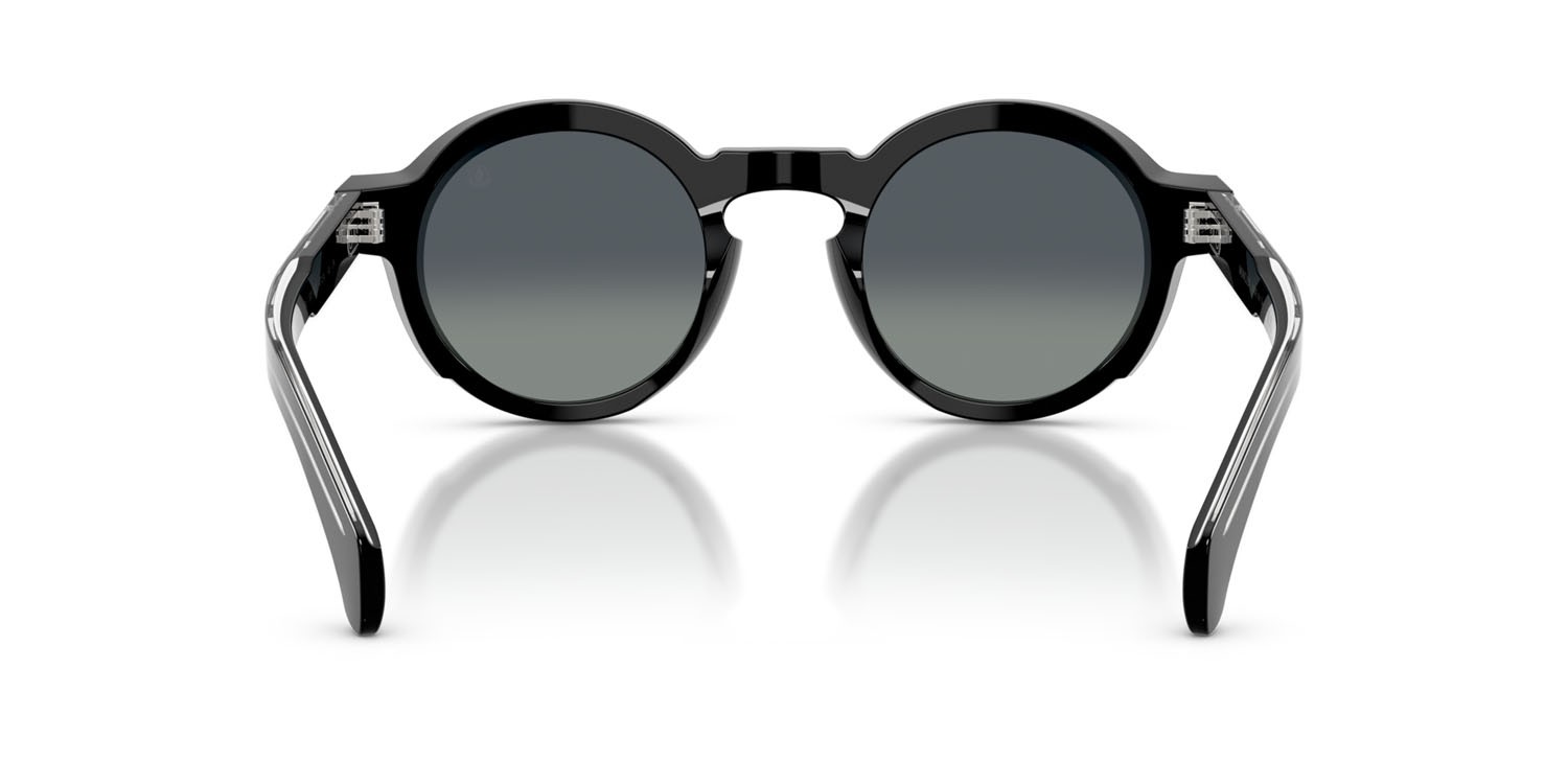 Occhiali da sole Moncler Aurone ME 6012 (30013C) colore nero lucido forma rotondo lenti grigio sfumato