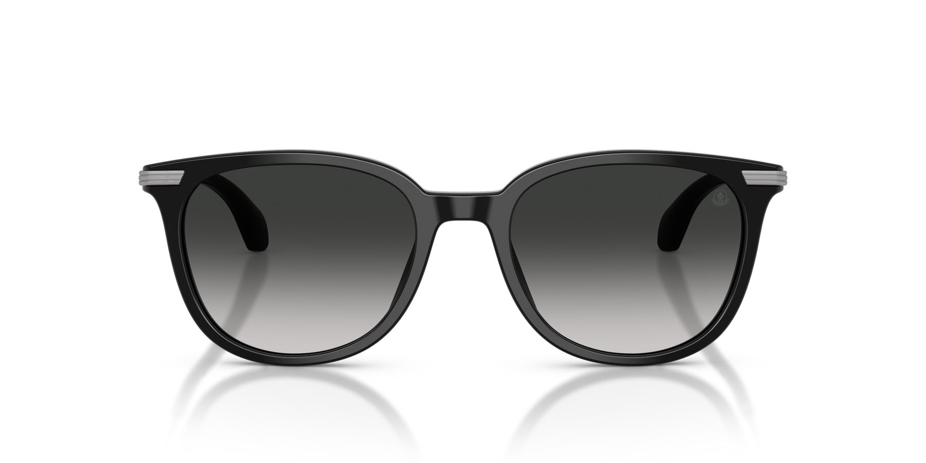 Occhiali da sole Moncler Korra ME 6013 (30013C) colore nero lucido forma ovale lenti grigio scuro sfumato
