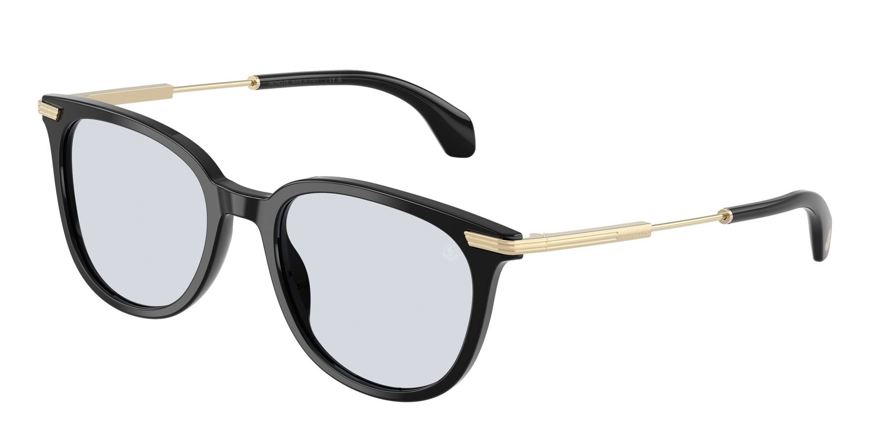 Occhiali da sole Moncler Korra ME 6013 (300172) colore nero lucido forma ovale lenti solid light azure