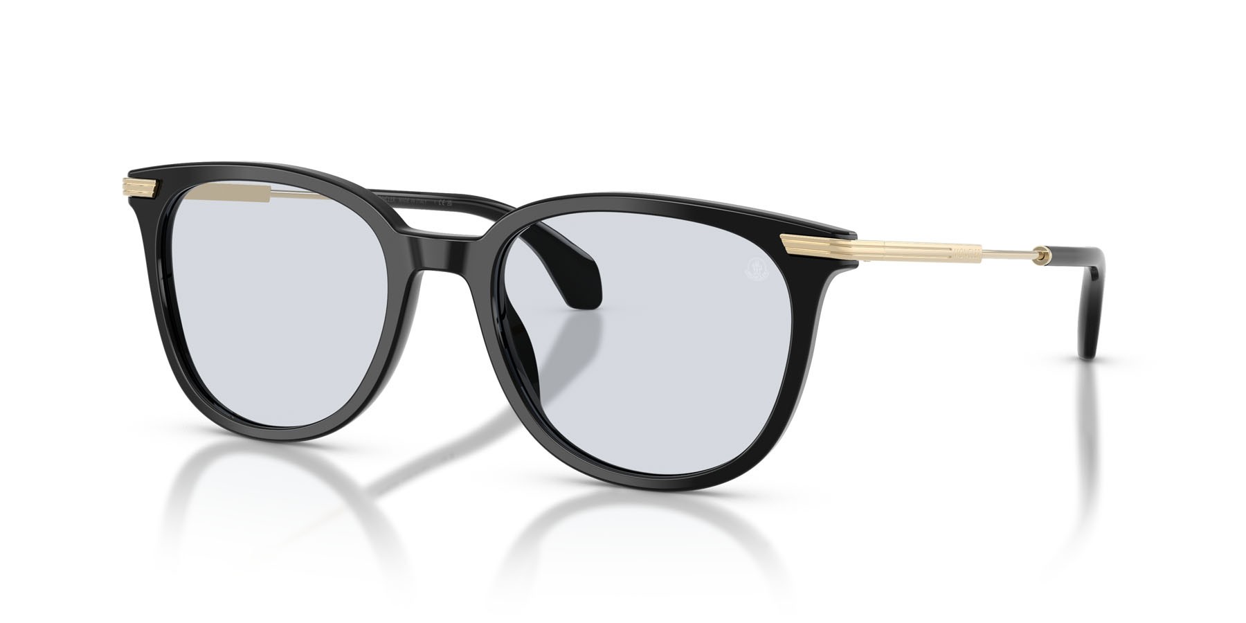 Occhiali da sole Moncler Korra ME 6013 (300172) colore nero lucido forma ovale lenti solid light azure