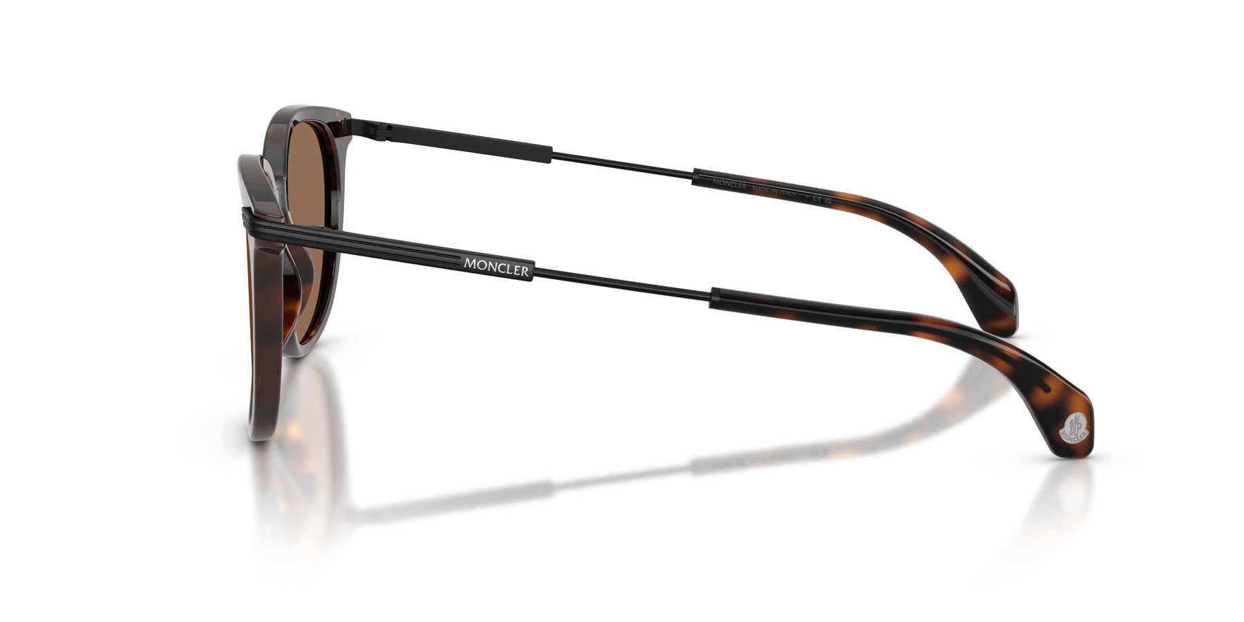 Sunglasses Moncler Korra ME 6013 (300273) color havana lucido shape oval lenses marrone tinta unita