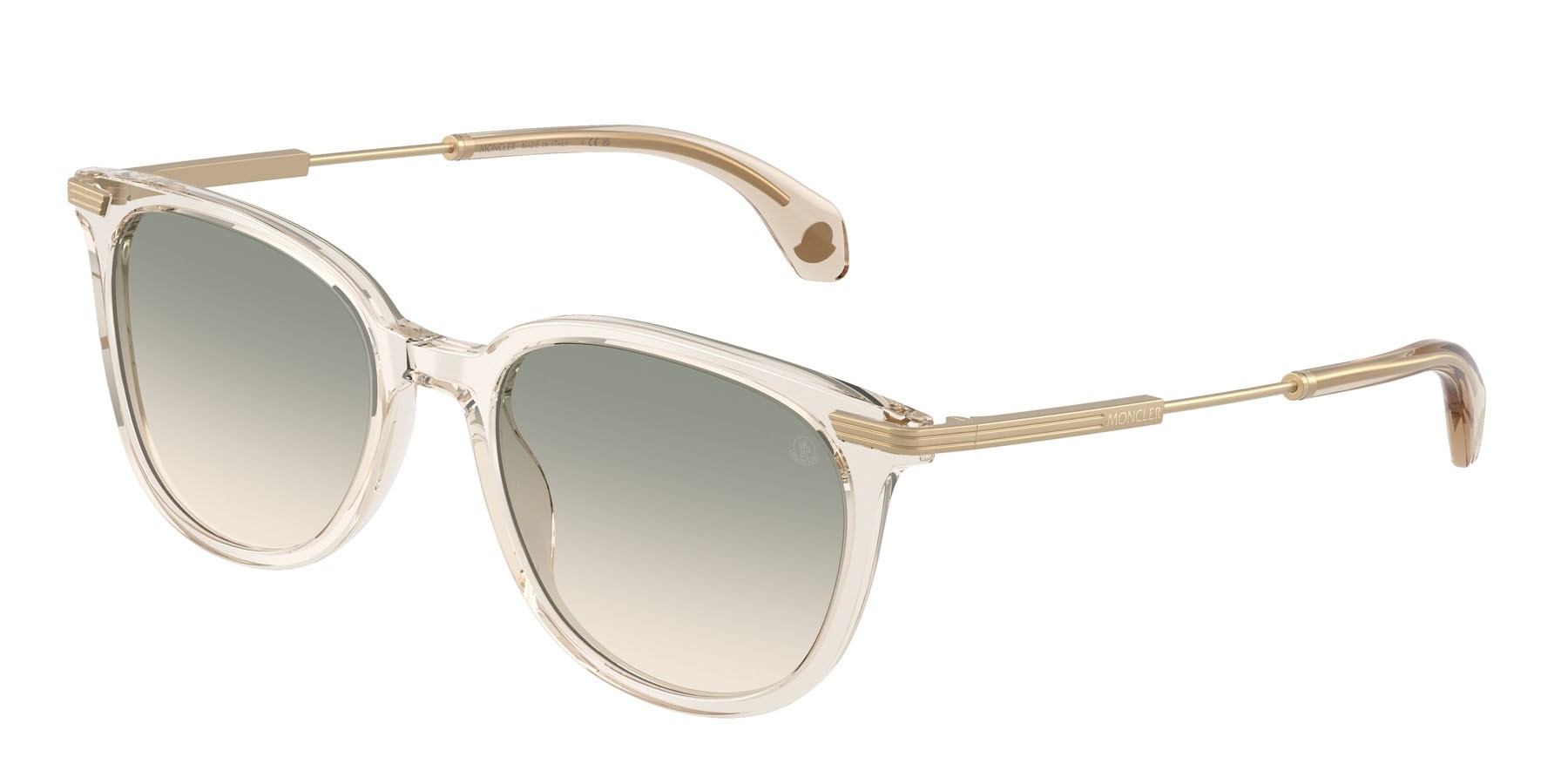 Occhiali da sole Moncler Korra ME 6013 (30032C) colore shiny butter forma ovale lenti marrone sfumato