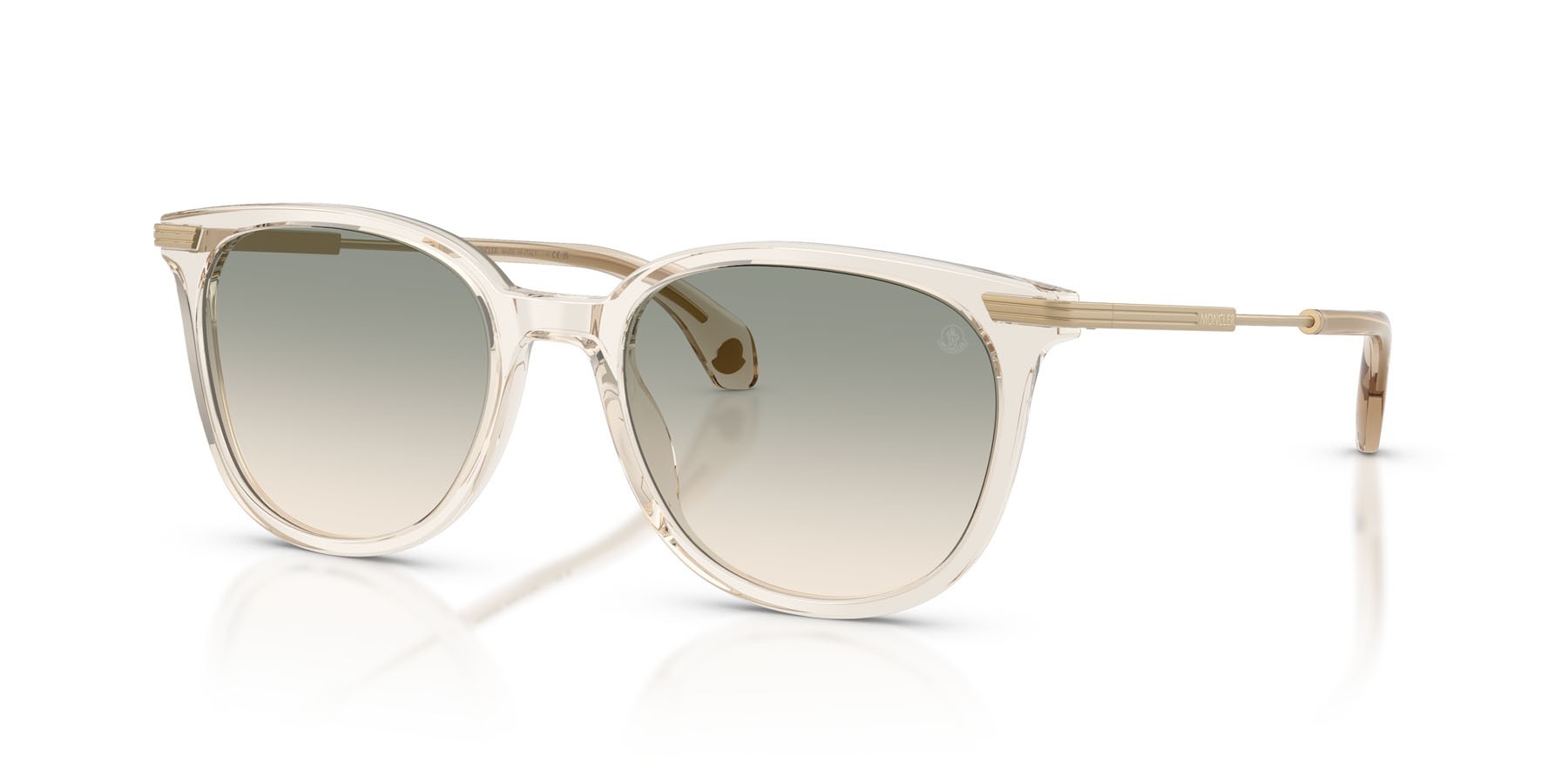 Occhiali da sole Moncler Korra ME 6013 (30032C) colore shiny butter forma ovale lenti marrone sfumato