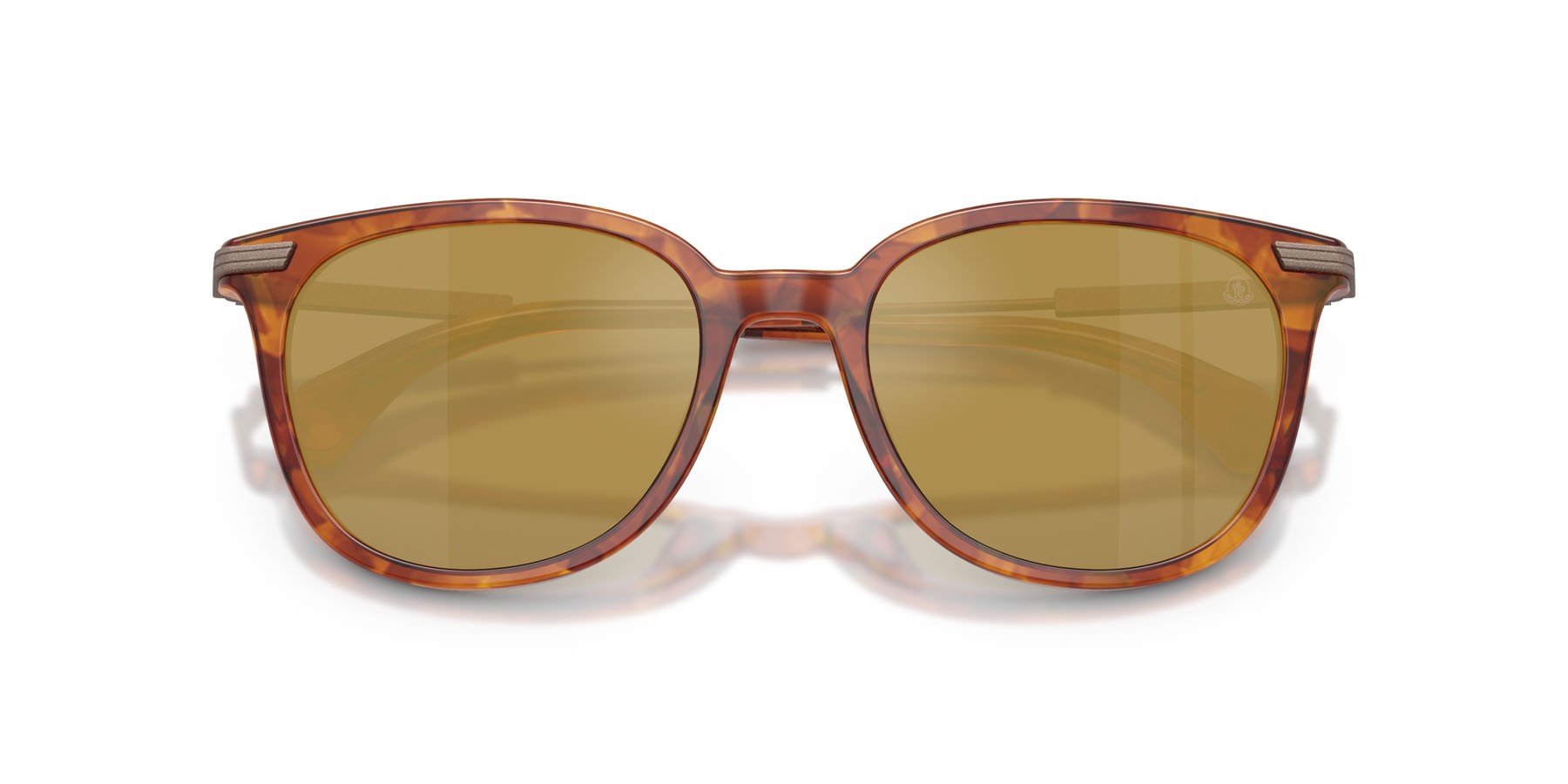 Occhiali da sole Moncler Korra ME 6013 (300475) colore marrone tartarugato brillante forma ovale lenti mirror olive