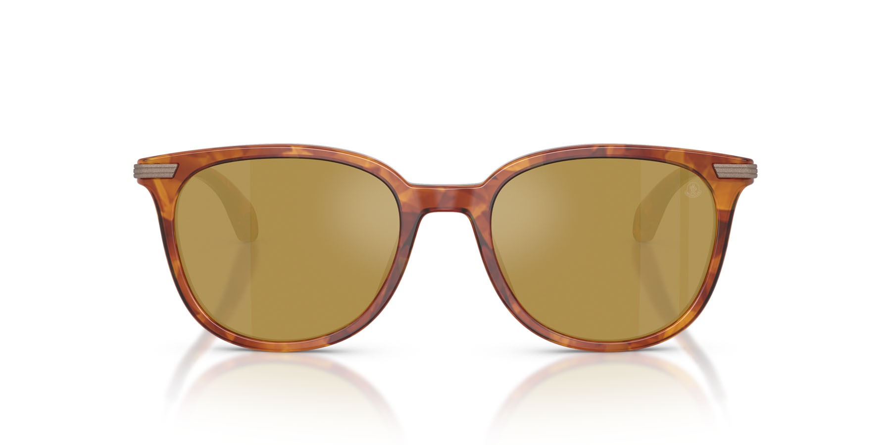 Occhiali da sole Moncler Korra ME 6013 (300475) colore marrone tartarugato brillante forma ovale lenti mirror olive