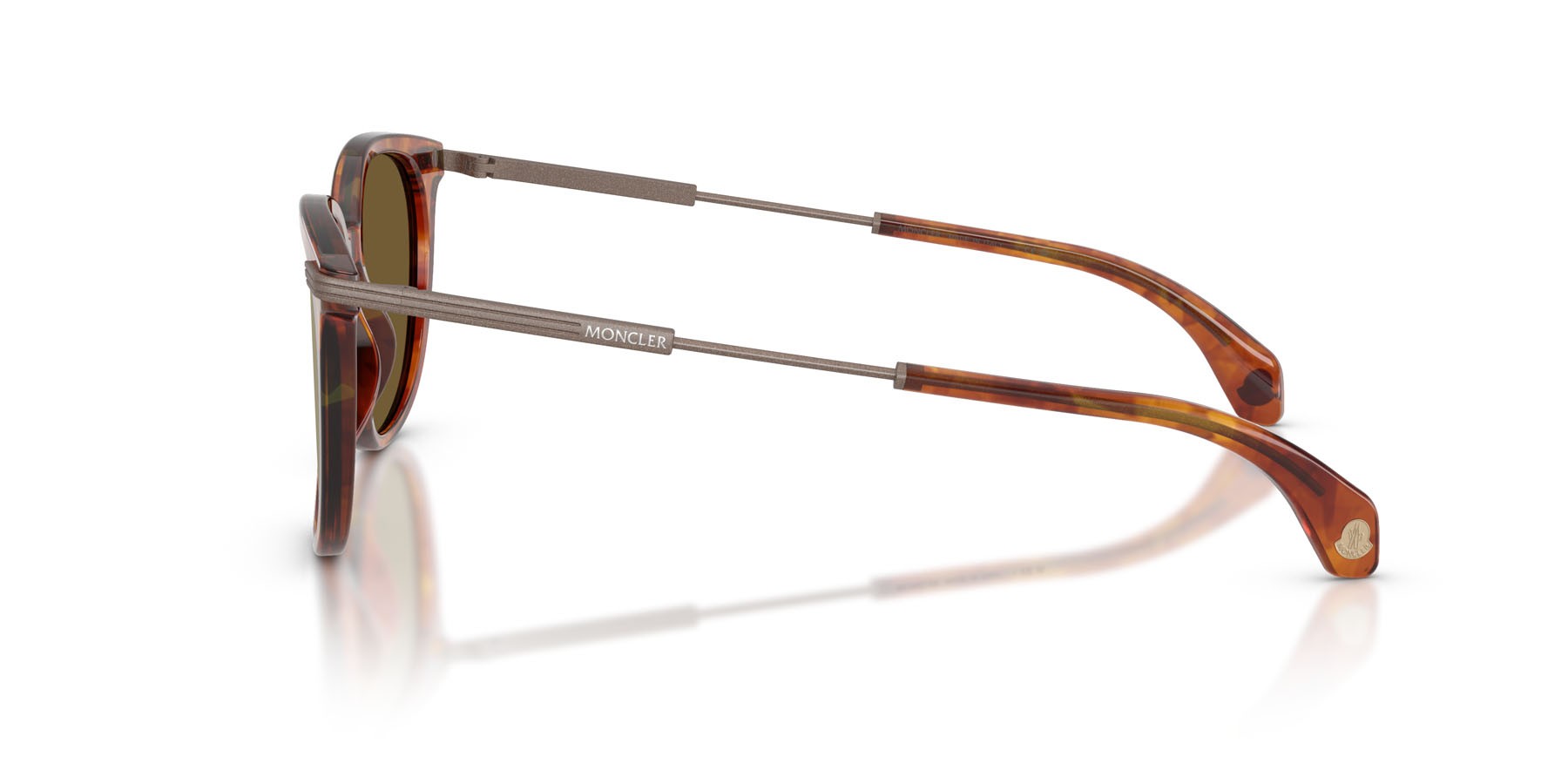 Occhiali da sole Moncler Korra ME 6013 (300475) colore marrone tartarugato brillante forma ovale lenti mirror olive
