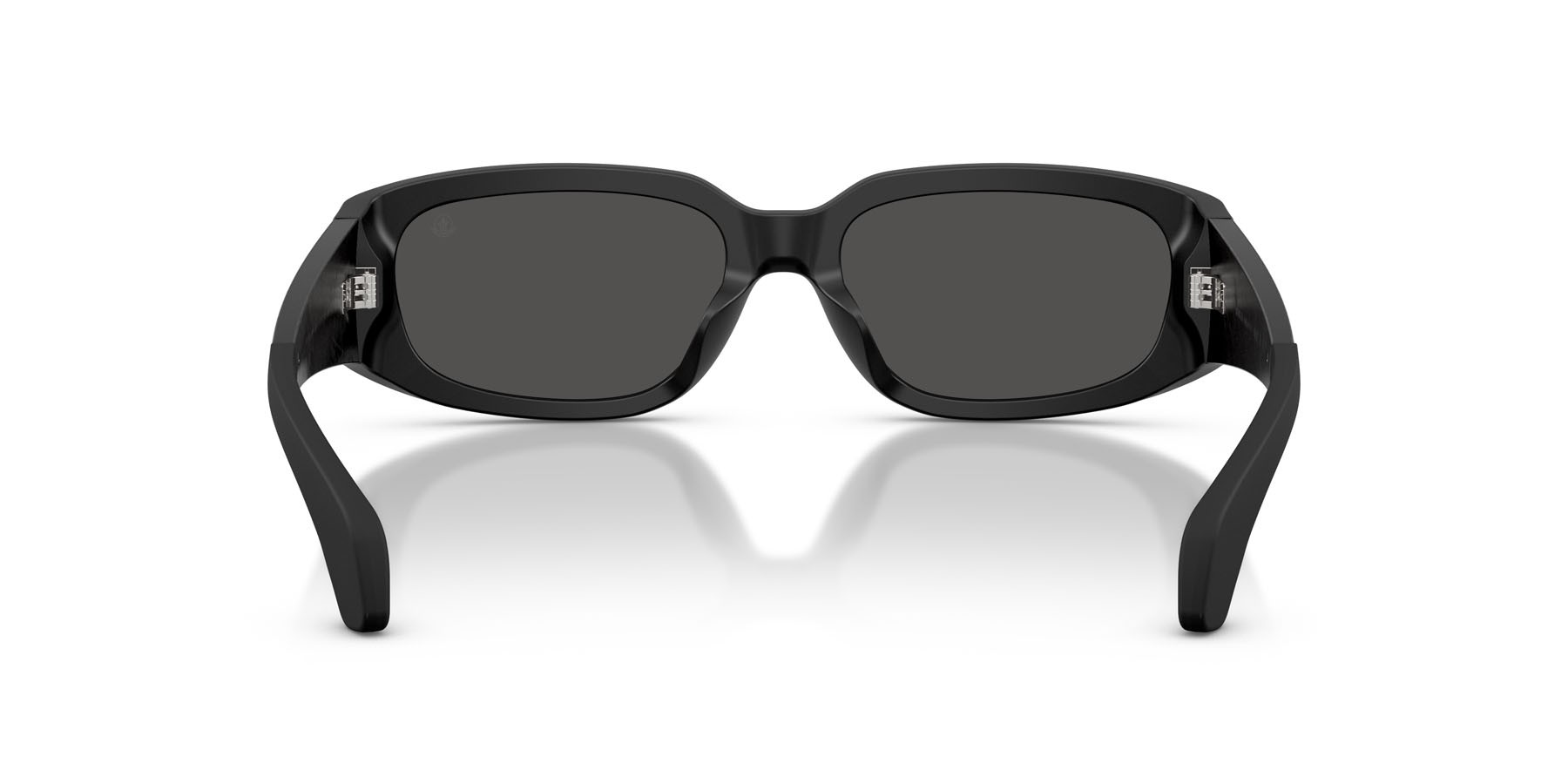 Occhiali da sole Moncler Lumin ME 6014U (300187) colore nero opaco forma rettangolare lenti grigio scuro tinta unita