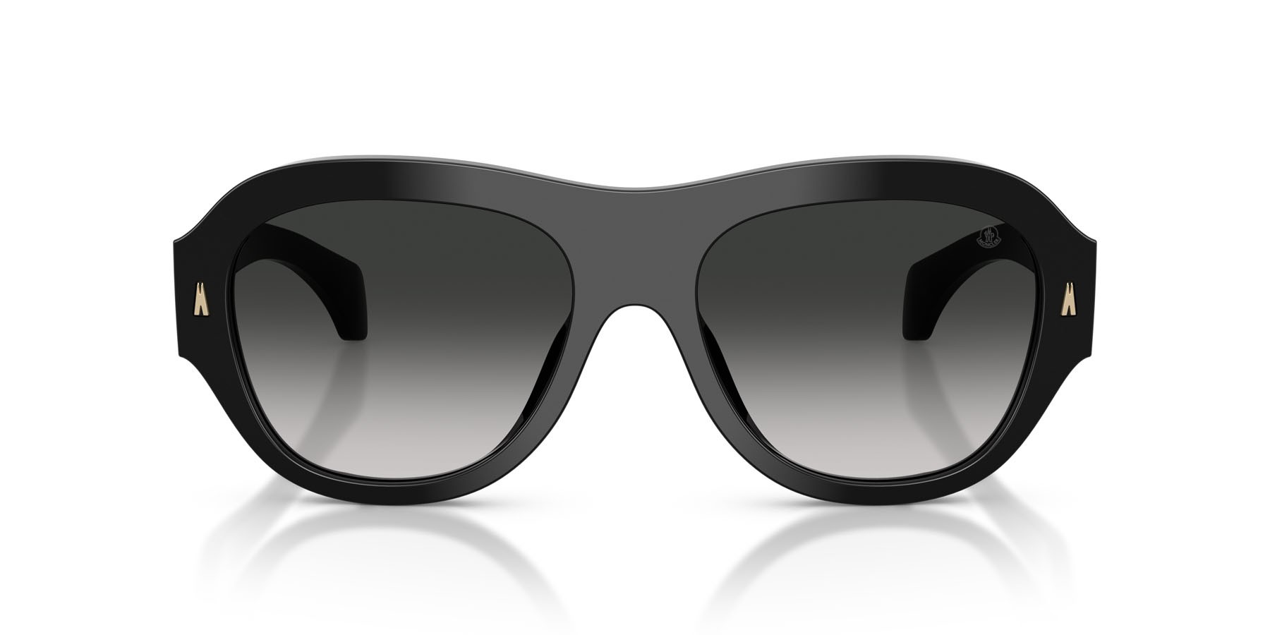 Occhiali da sole Moncler Elevane ME 6015U (30013C) colore nero lucido forma irregolare lenti dark gradient grey