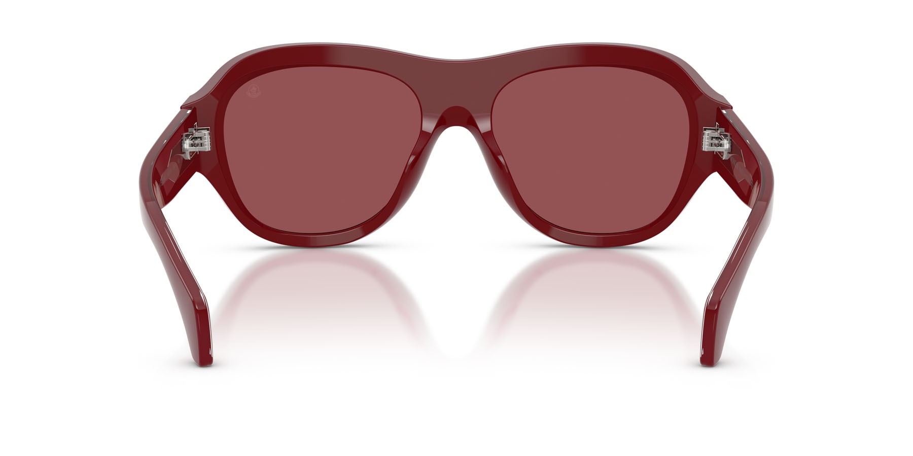 Occhiali da sole Moncler Elevane ME 6015U (302654) colore rosa opalino brillante forma irregolare lenti aubergine solid