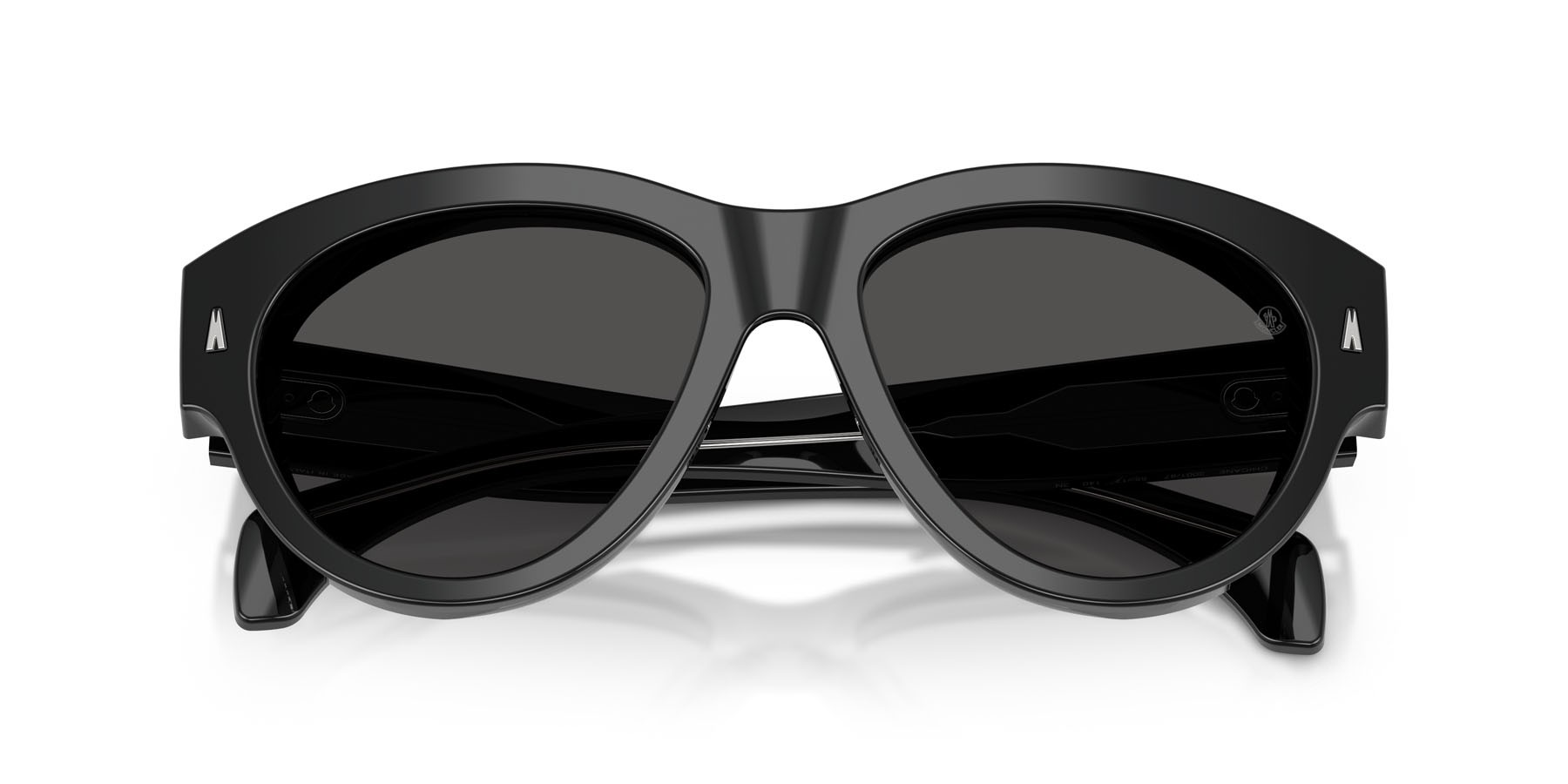 Sunglasses Moncler Chicane ME 6016U (300187) color nero lucido shape aviator lenses grigio scuro tinta unita