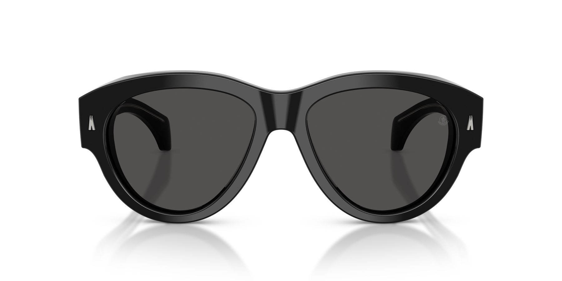 Sunglasses Moncler Chicane ME 6016U (300187) color nero lucido shape aviator lenses grigio scuro tinta unita