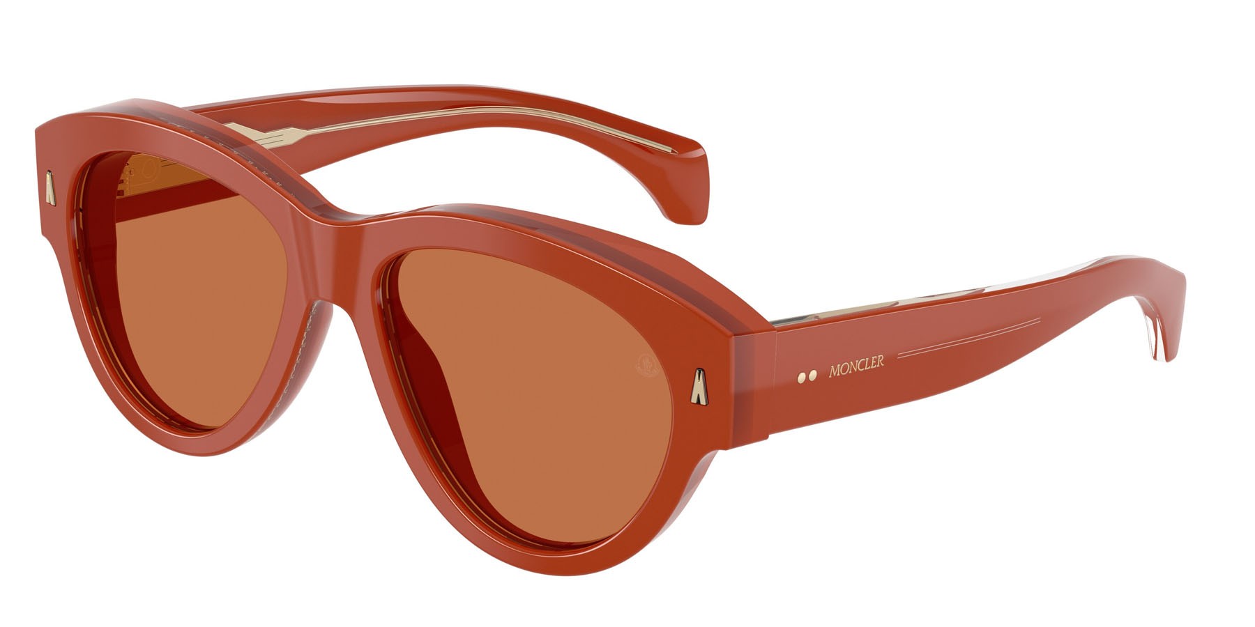 Sunglasses Moncler Chicane ME 6016U (302573) color mattone lucido shape aviator lenses solid cinnamon