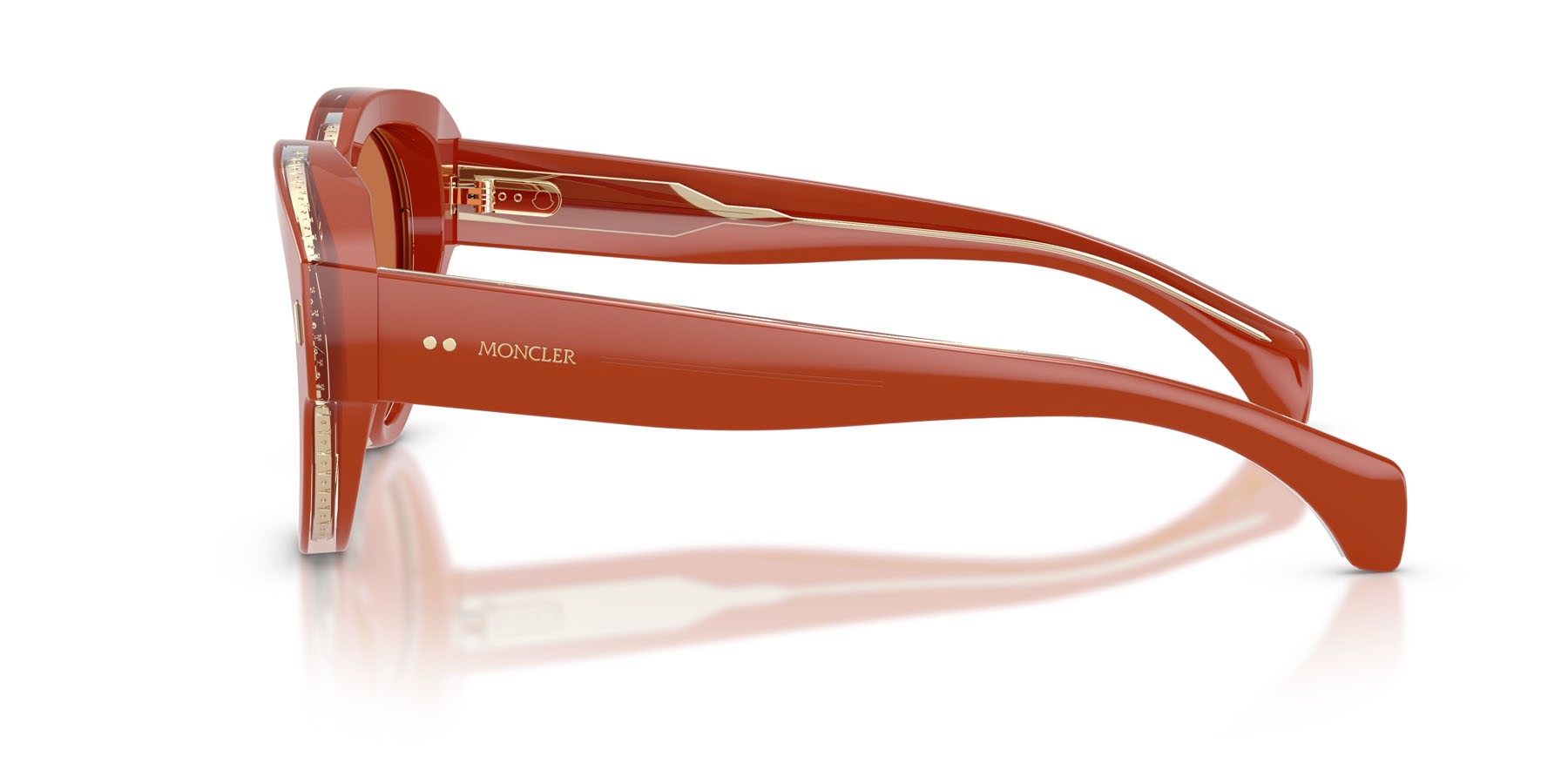 Sunglasses Moncler Chicane ME 6016U (302573) color mattone lucido shape aviator lenses solid cinnamon