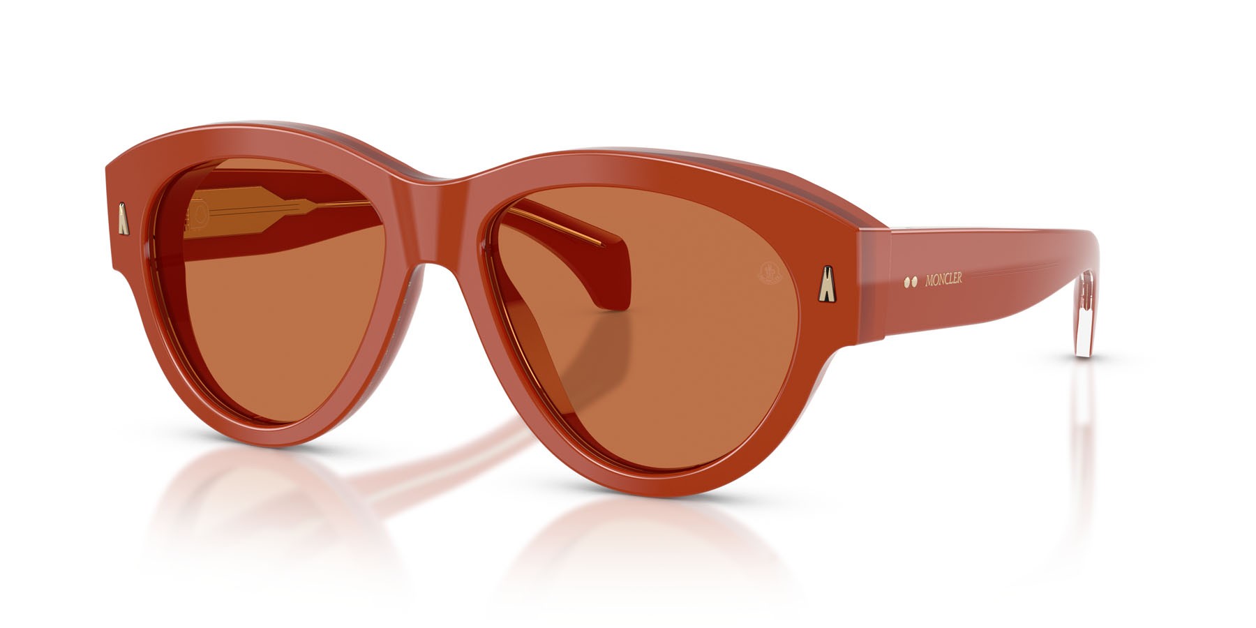 Sunglasses Moncler Chicane ME 6016U (302573) color mattone lucido shape aviator lenses solid cinnamon