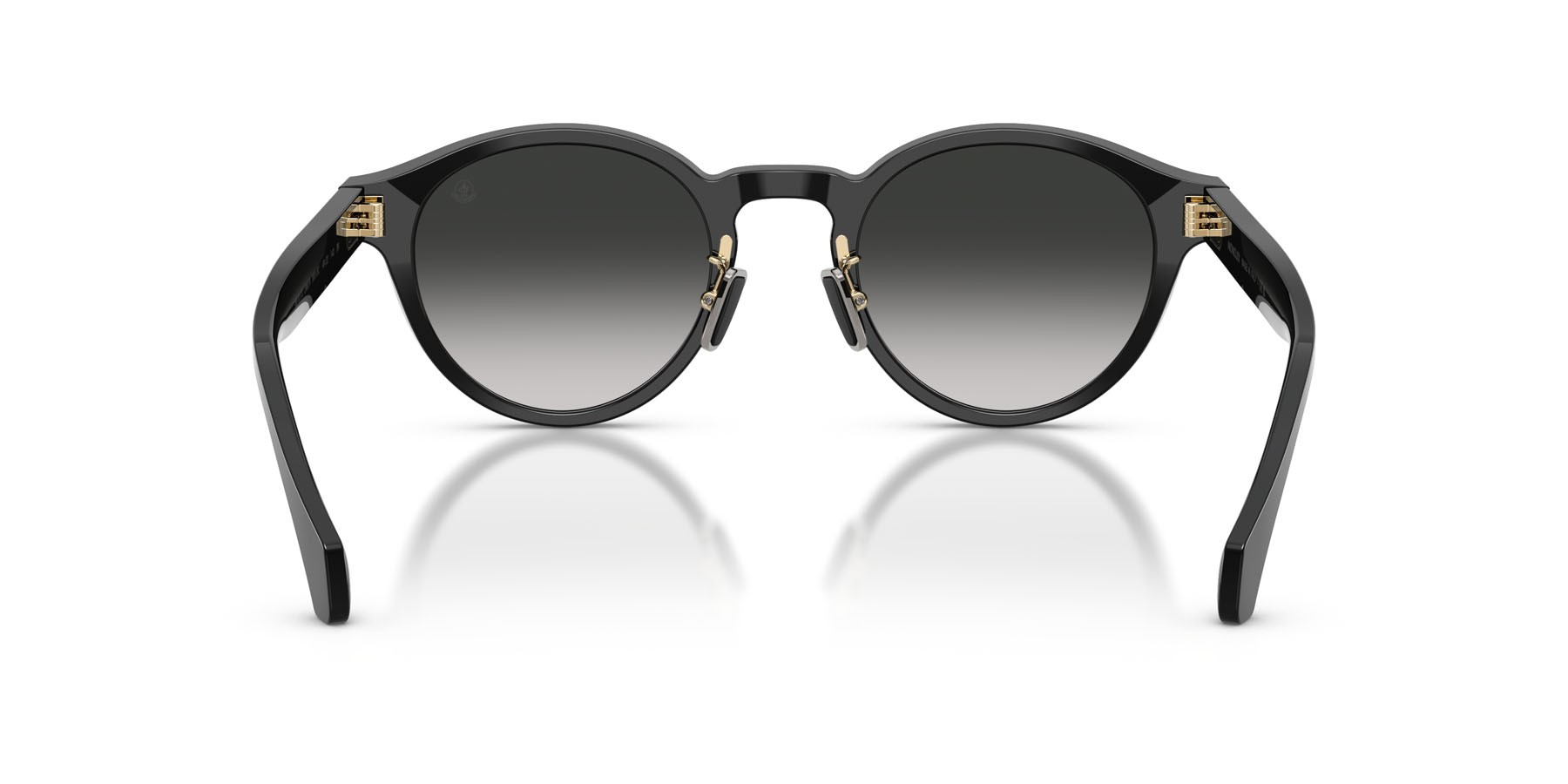 Sunglasses Moncler Ember ME 6017D (30013C) color nero lucido shape round lenses dark gradient grey