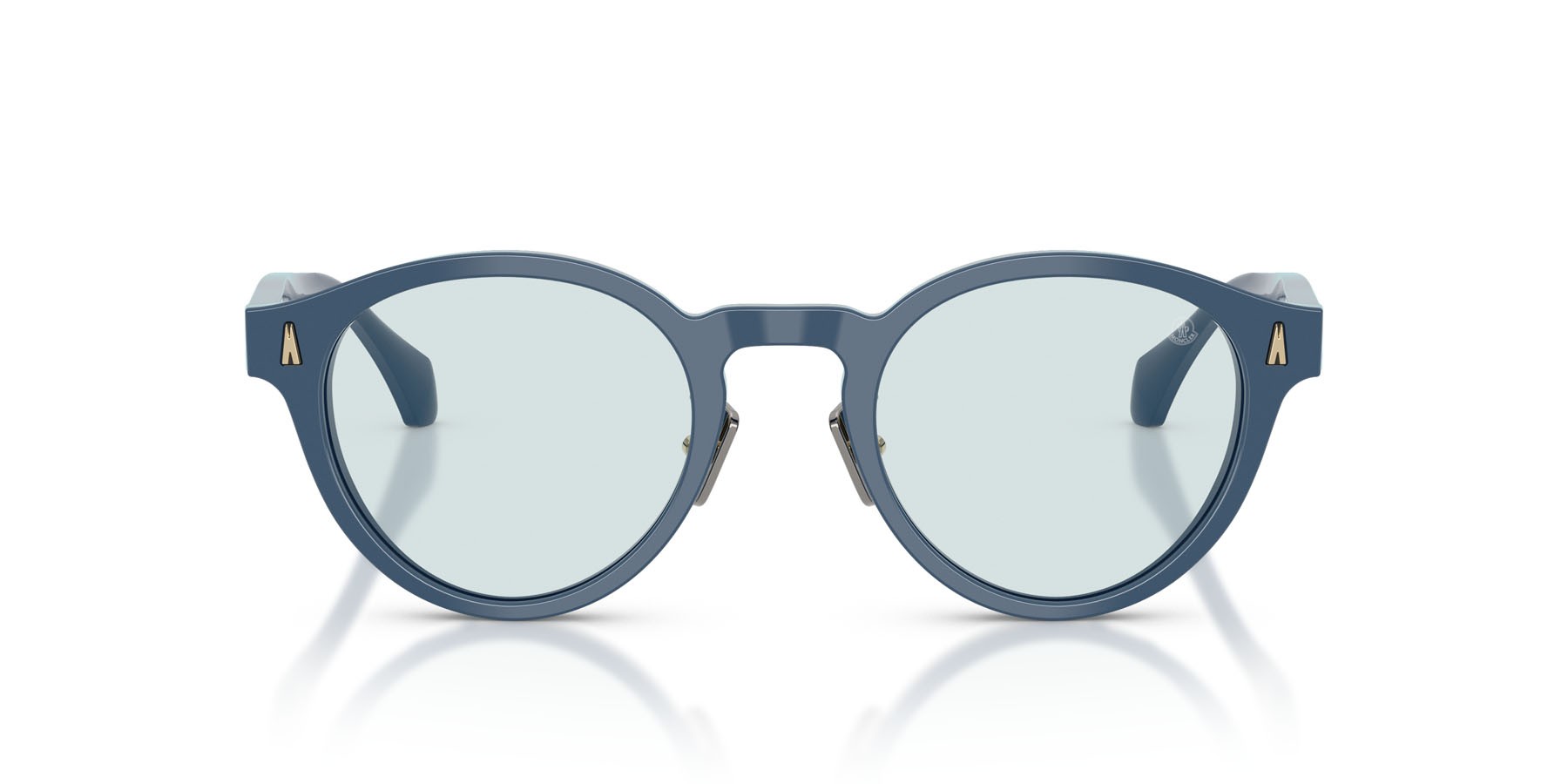 Sunglasses Moncler Ember ME 6017D (3028N2) color azzurro brillante shape round lenses nxt photo azure