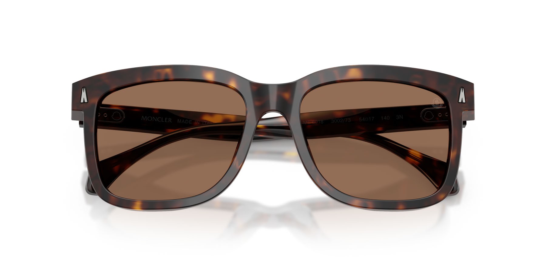 Occhiali da sole Moncler Valaire ME 6018 (300273) colore havana lucido forma quadrato lenti marrone tinta unita