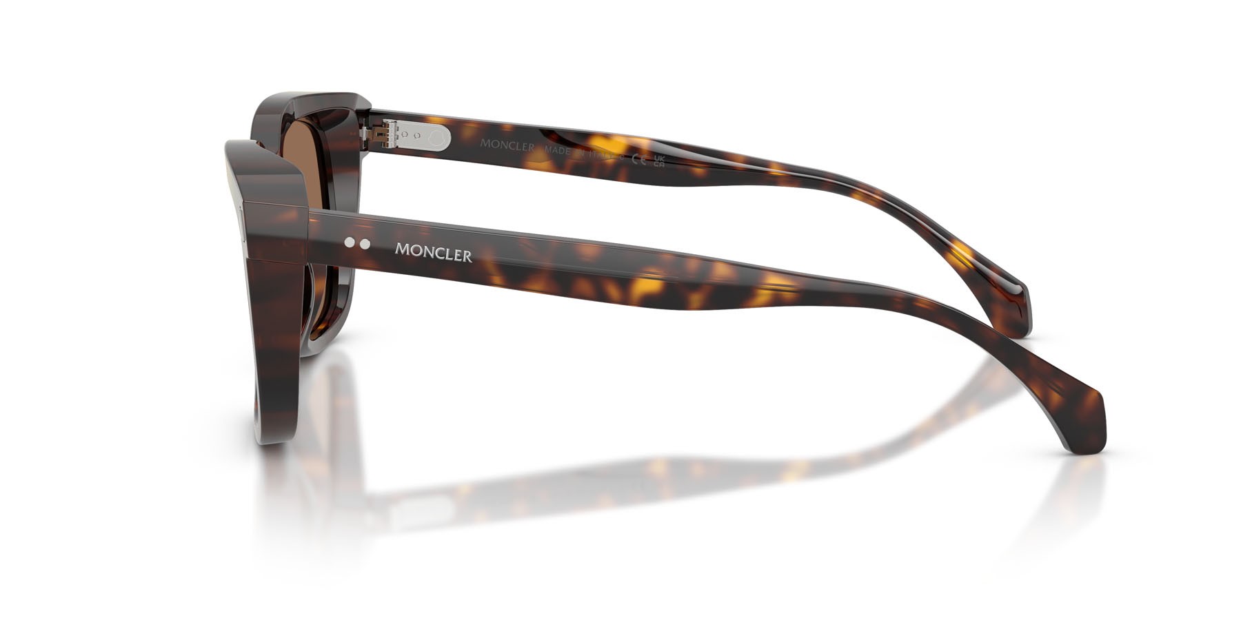 Occhiali da sole Moncler Valaire ME 6018 (300273) colore havana lucido forma quadrato lenti marrone tinta unita