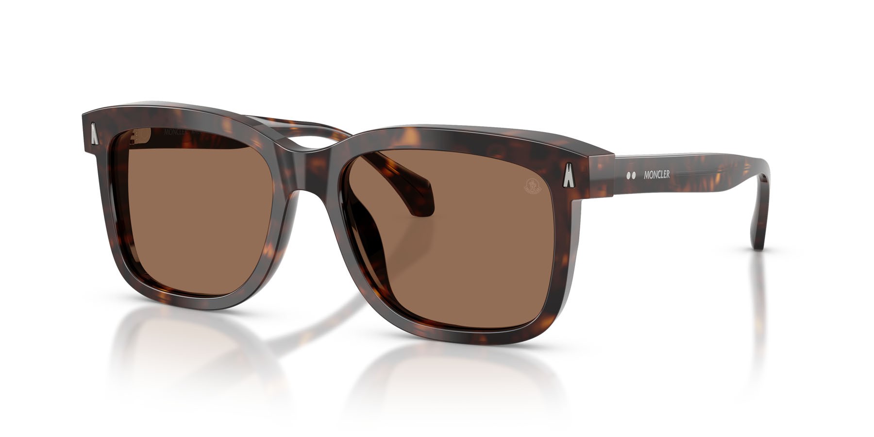 Occhiali da sole Moncler Valaire ME 6018 (300273) colore havana lucido forma quadrato lenti marrone tinta unita