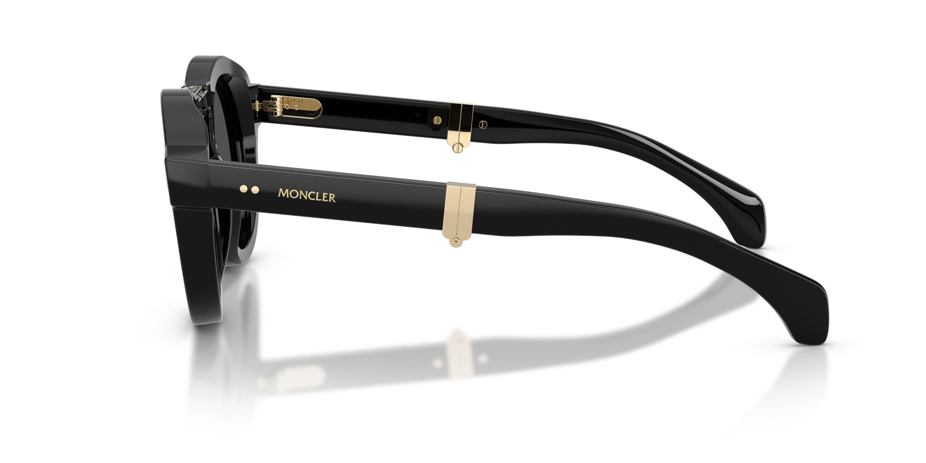 Sunglasses Moncler Glisse ME 6019U (300187) color nero lucido shape round lenses grigio scuro tinta unita