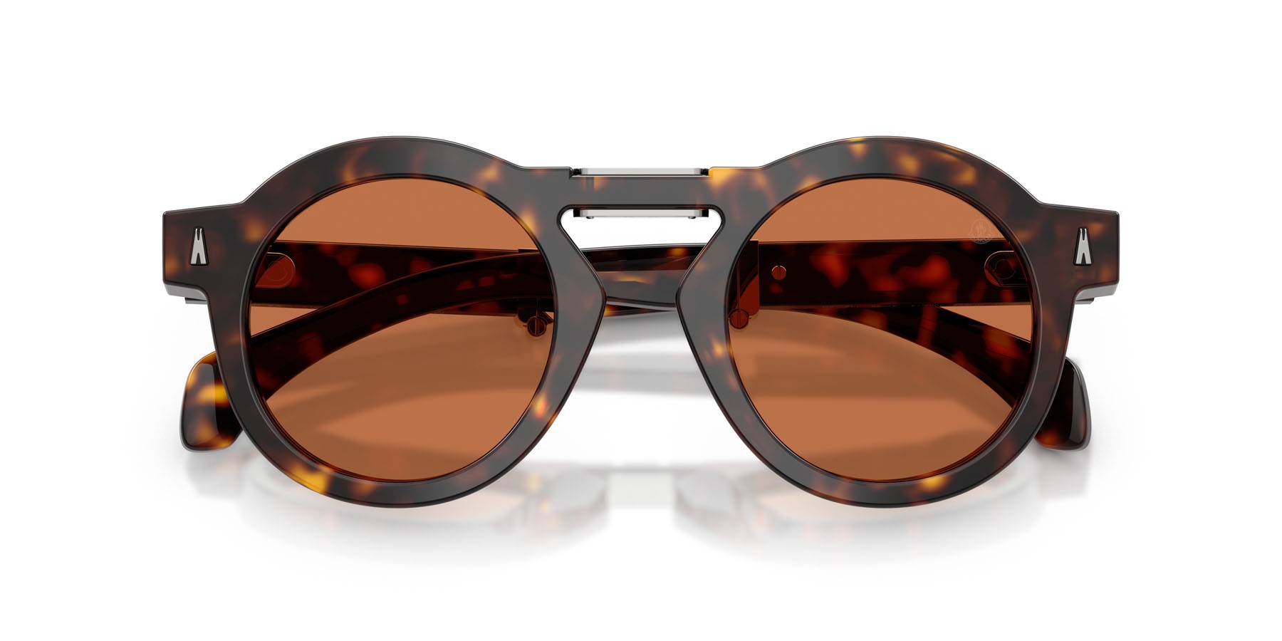 Occhiali da sole Moncler Glisse ME 6019U (300273) colore havana lucido forma rotondo lenti marrone tinta unita