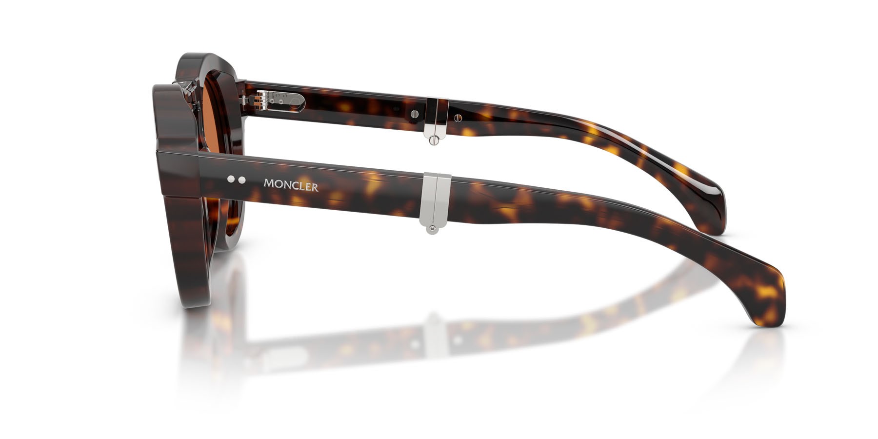Occhiali da sole Moncler Glisse ME 6019U (300273) colore havana lucido forma rotondo lenti marrone tinta unita