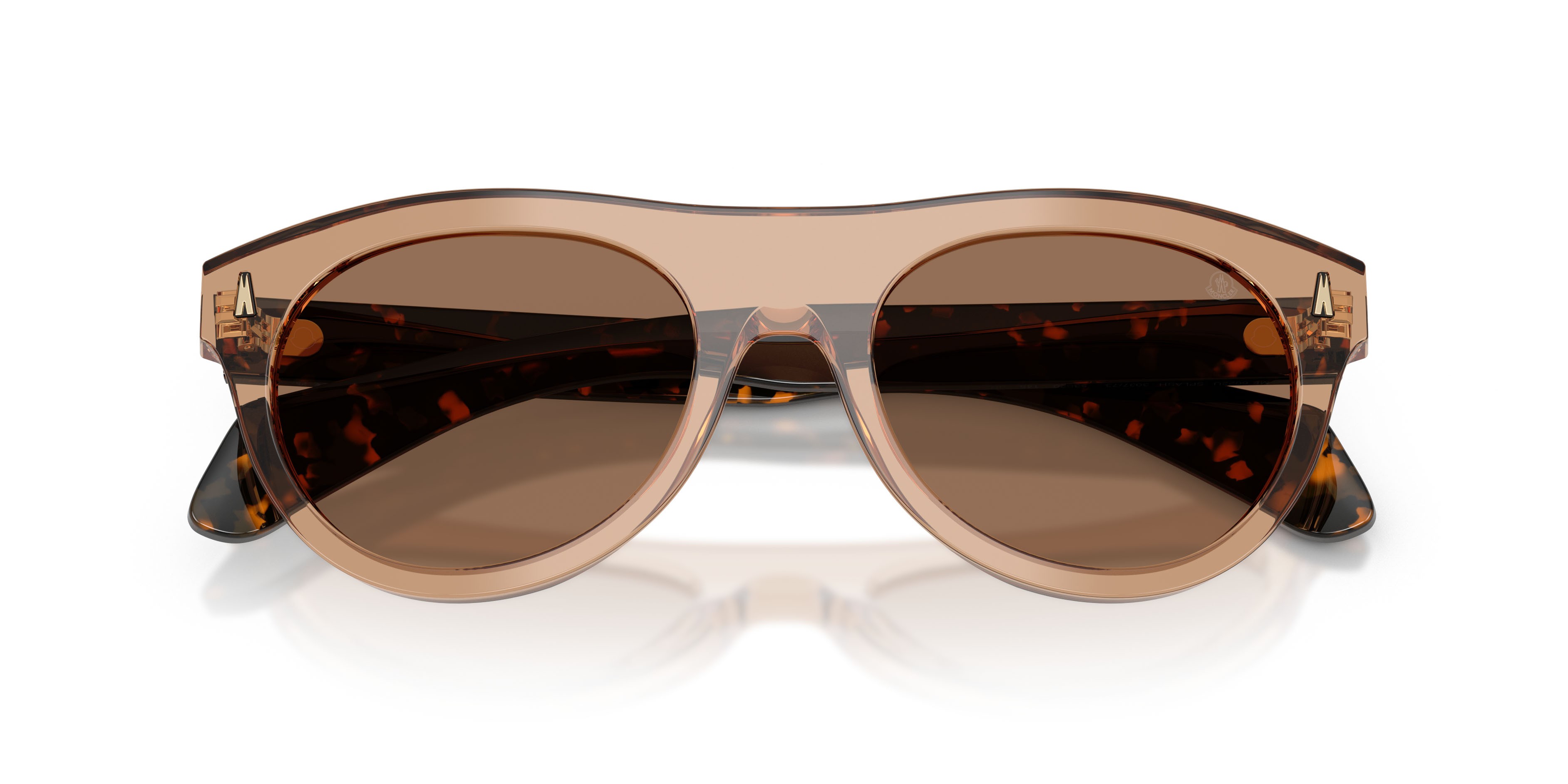Occhiali da sole Moncler Splash ME 6022U (303773) colore marrone trasparente lucido forma ovale lenti marrone scuro