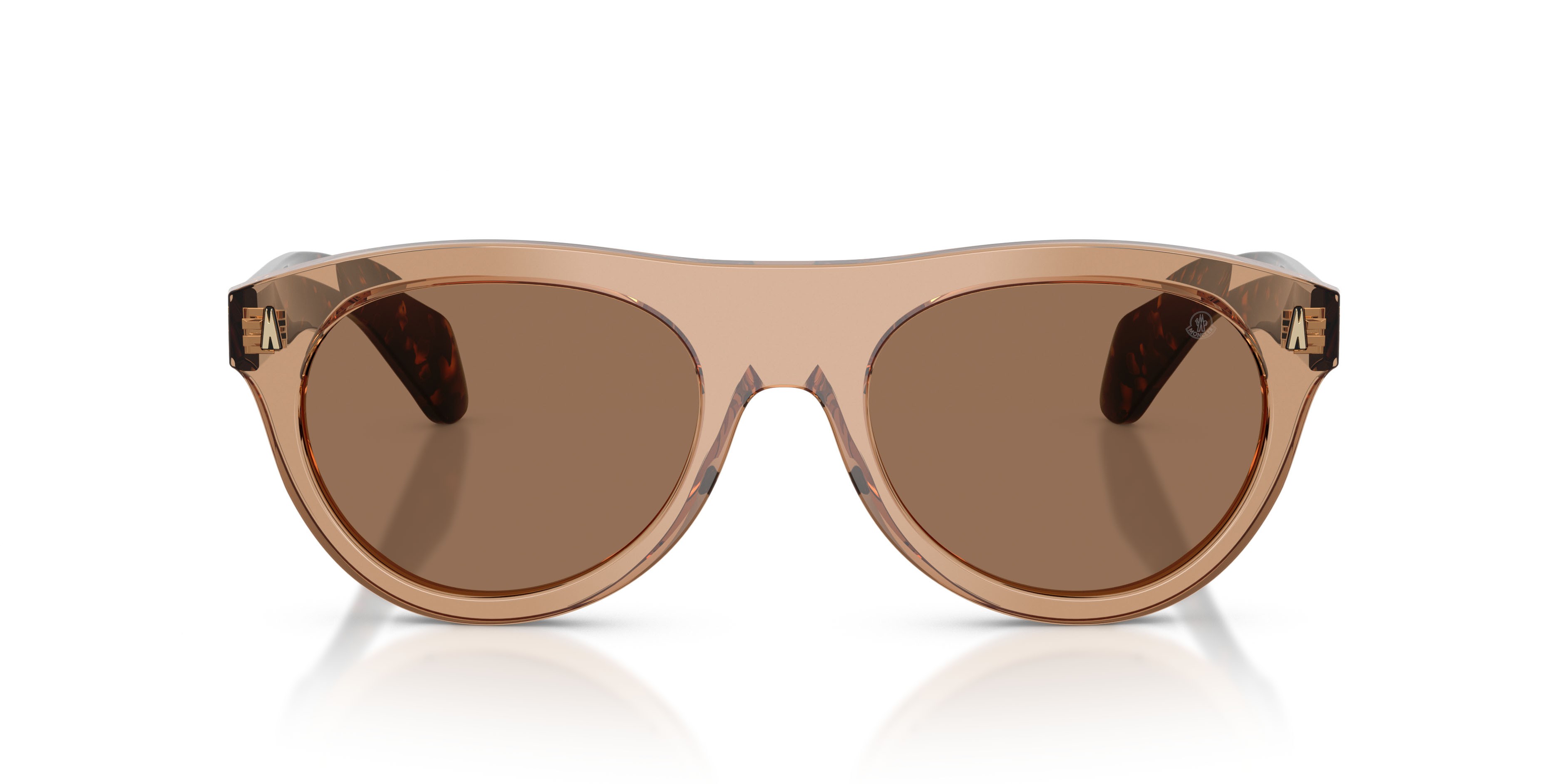 Occhiali da sole Moncler Splash ME 6022U (303773) colore marrone trasparente lucido forma ovale lenti marrone scuro